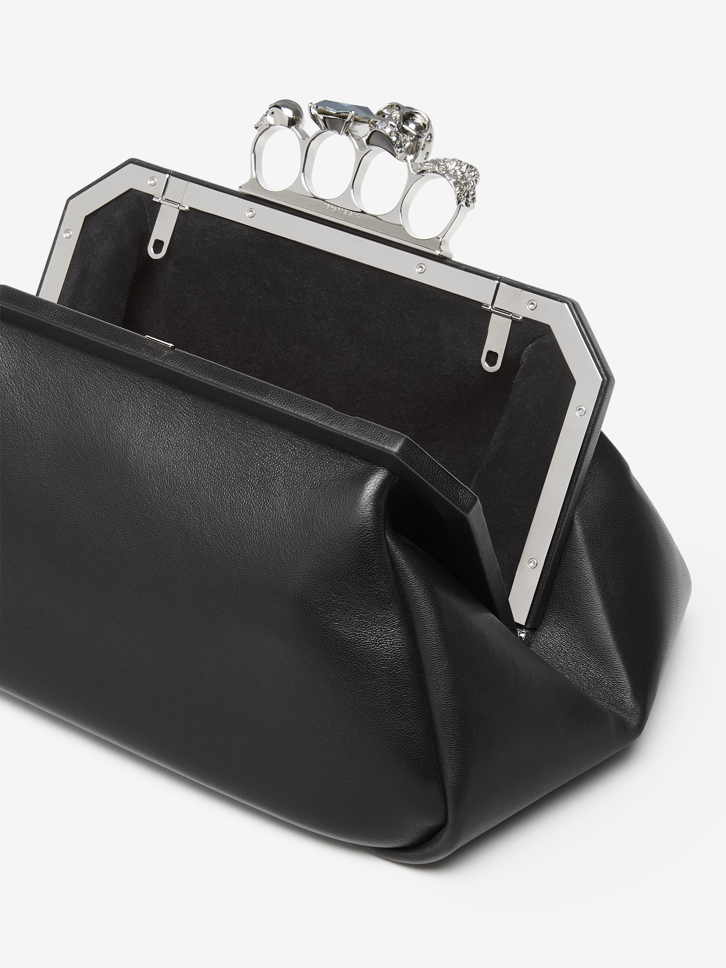 Women's Knuckle Soft Clutch in Black in Calf Leather | Alexander McQueen - image 5
