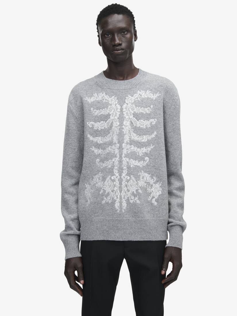 Lace Ribcage Embroidery Jumper | Alexander McQueen - image 6
