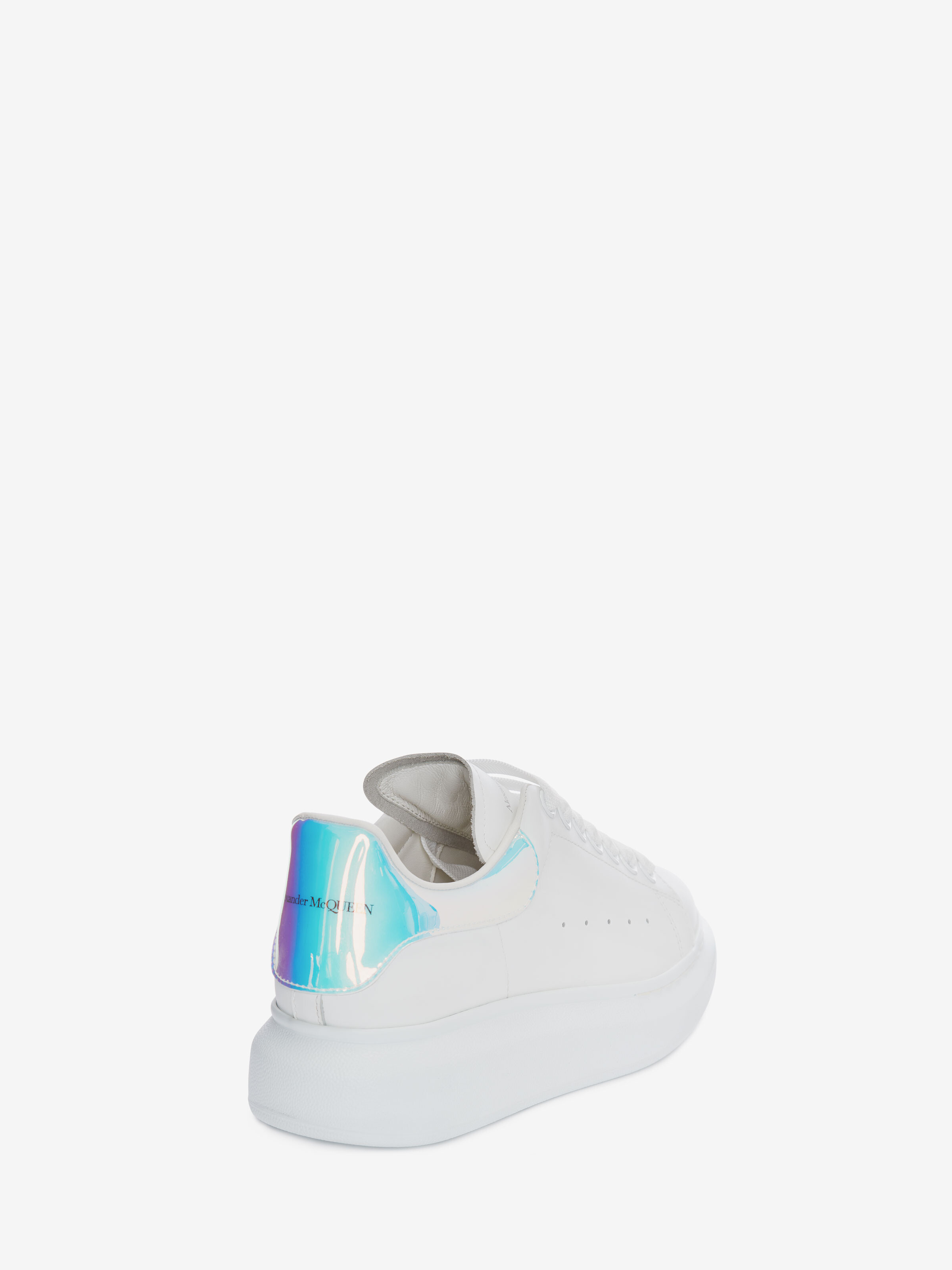 Women's Oversized Sneaker in White/Shock Pink in Calf Leather | Alexander McQueen - image 3