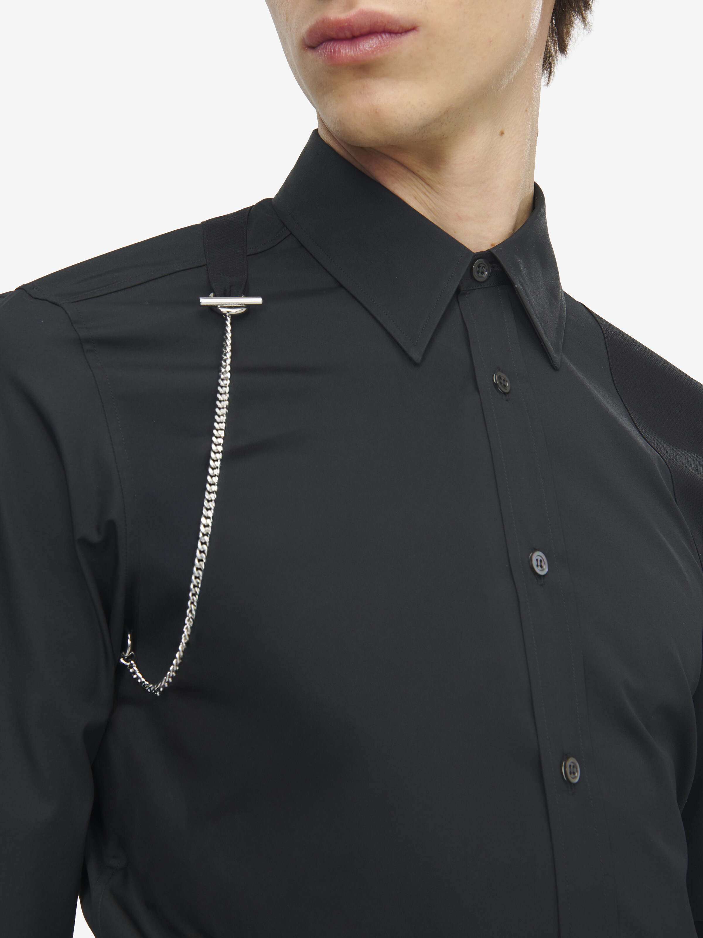 Men's Harness Shirt in Black in 100% Cotton | Alexander McQueen - image 5