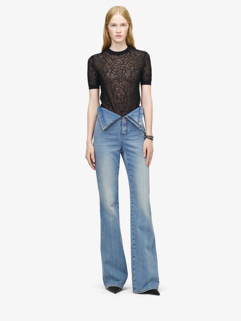 Fold Over Waist Jeans
