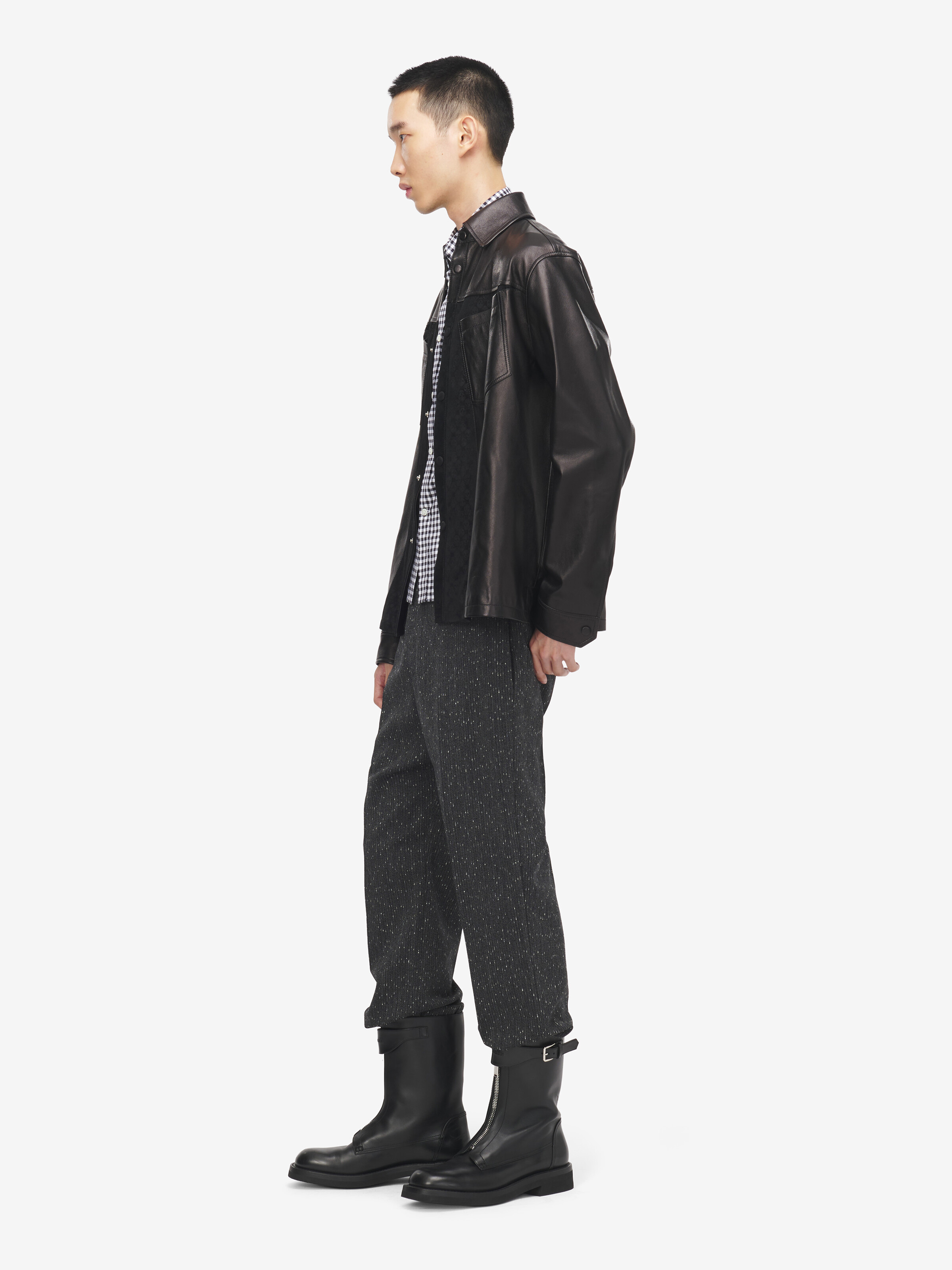 皮革外套式衬衫 in 牛皮革 | Alexander McQueen - image 3