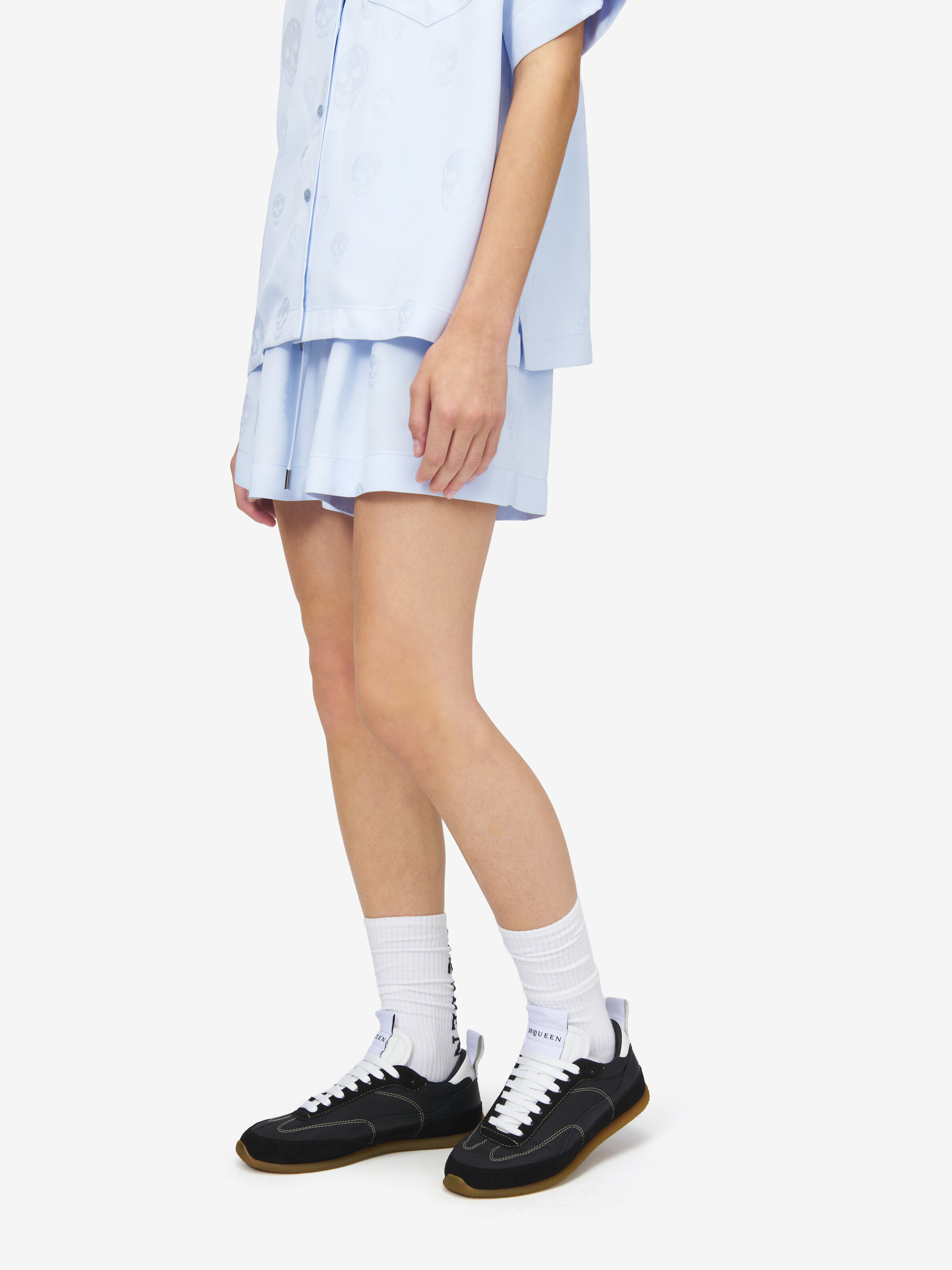 Women's EC1 Sneaker in Black/White in 100% Calf Leather | Alexander McQueen - image 2