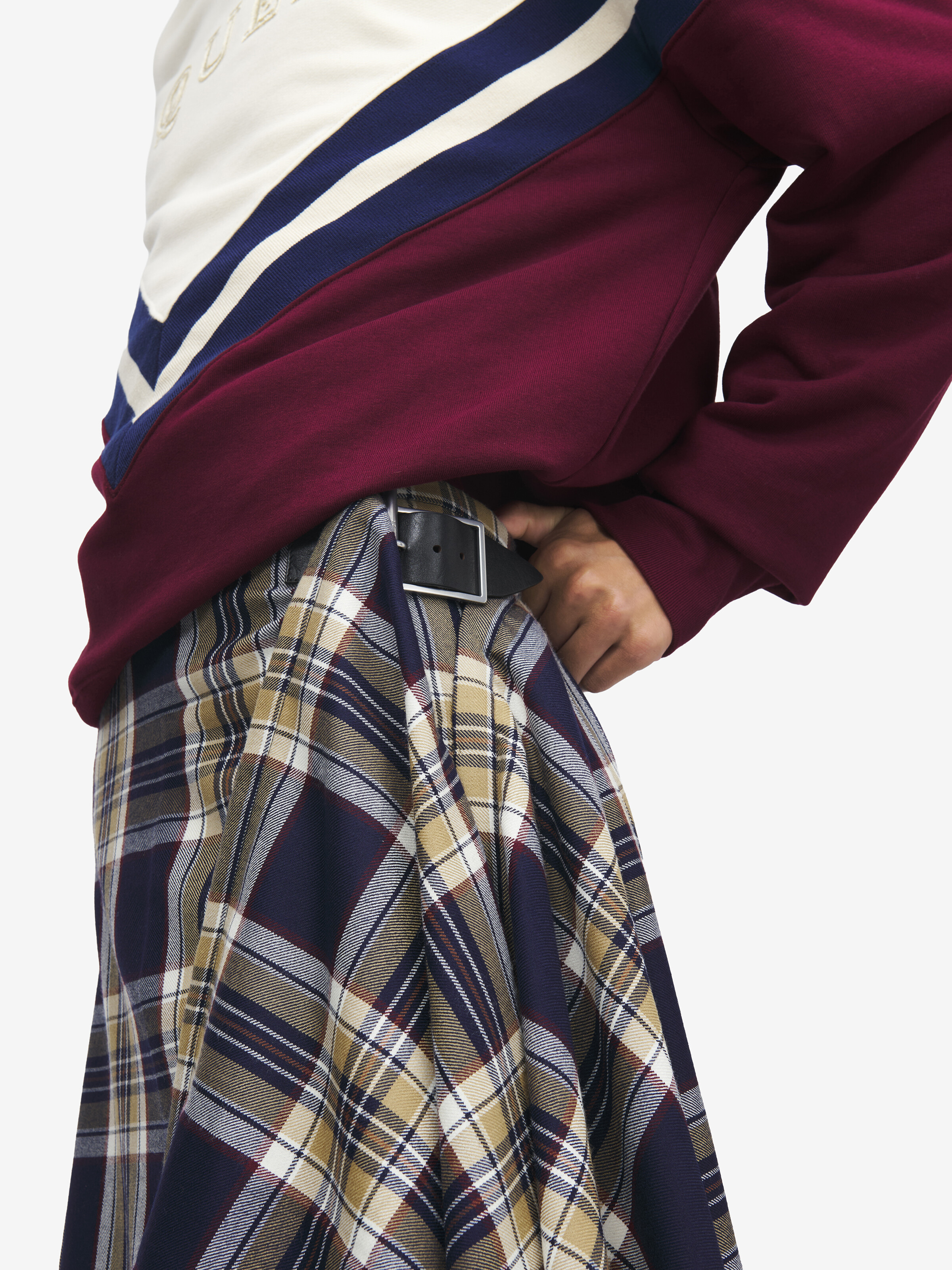 垂褶苏格兰短裙 in 100% 羊毛 | Alexander McQueen - image 5