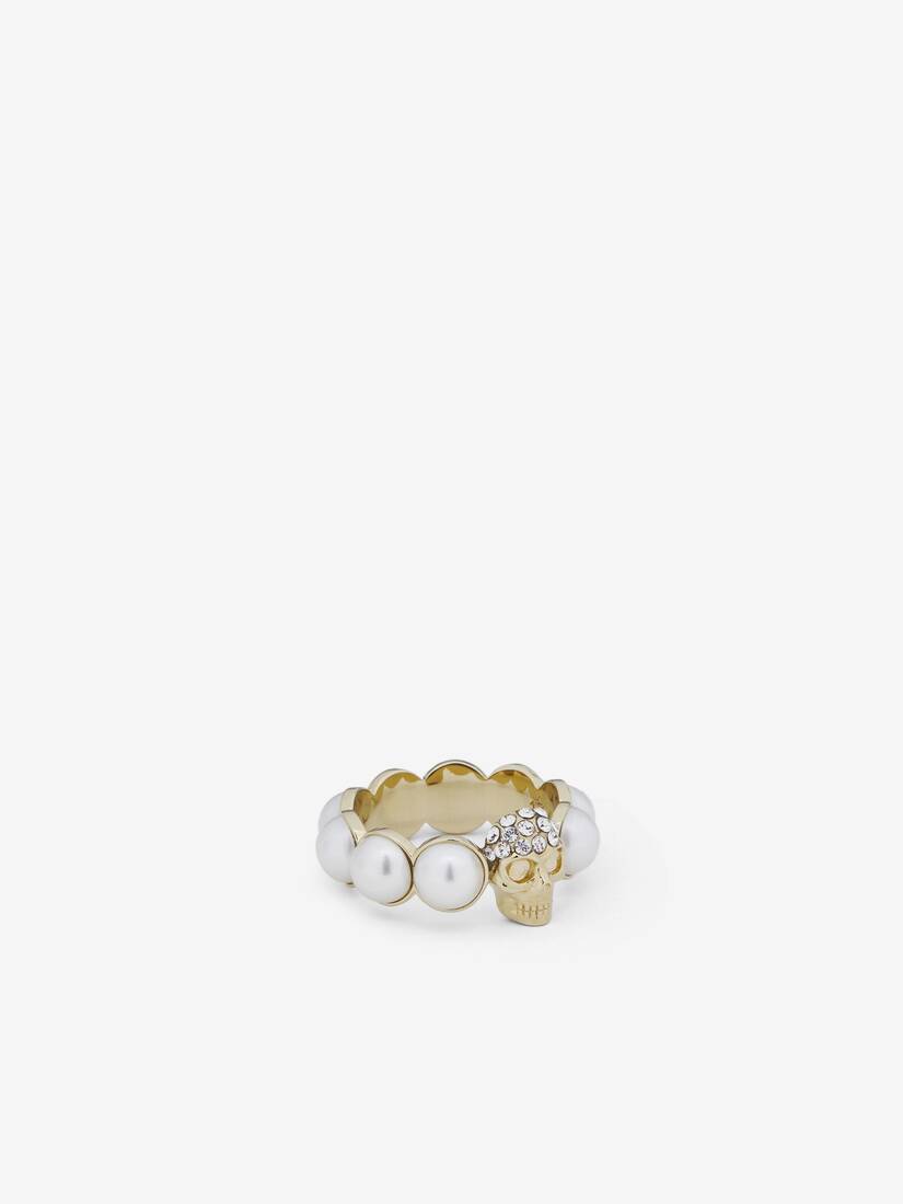 Skull and Pearl Ring