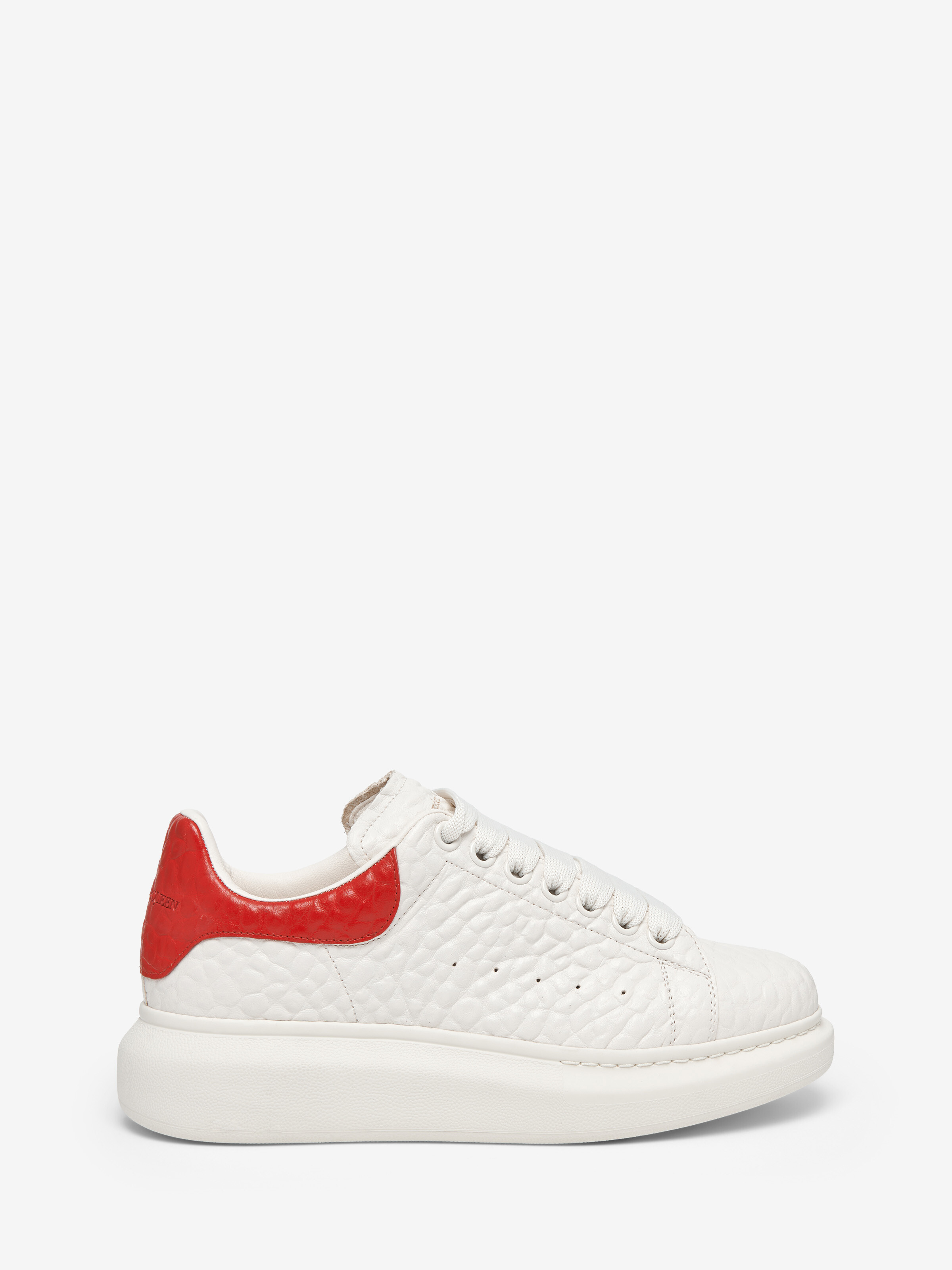 Sneakers Oversize pour Homme en Blanc Cassé/Rouge in Shearling | Alexander McQueen - image 1