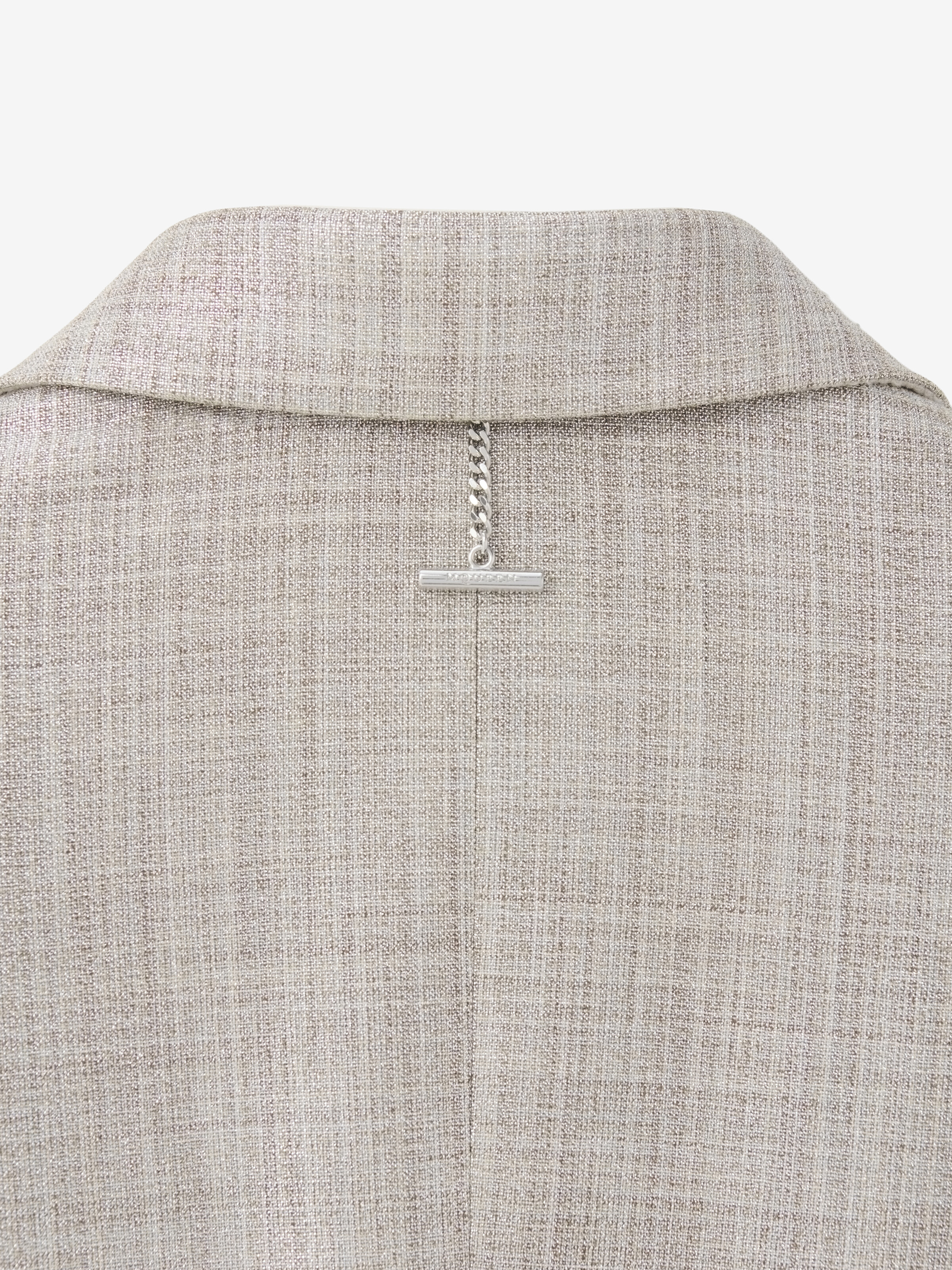 Men's Metallic Single-breasted Jacket in Pale Gold in 83% Viscose, 17% Metalic Polyester | Alexander McQueen - image 4