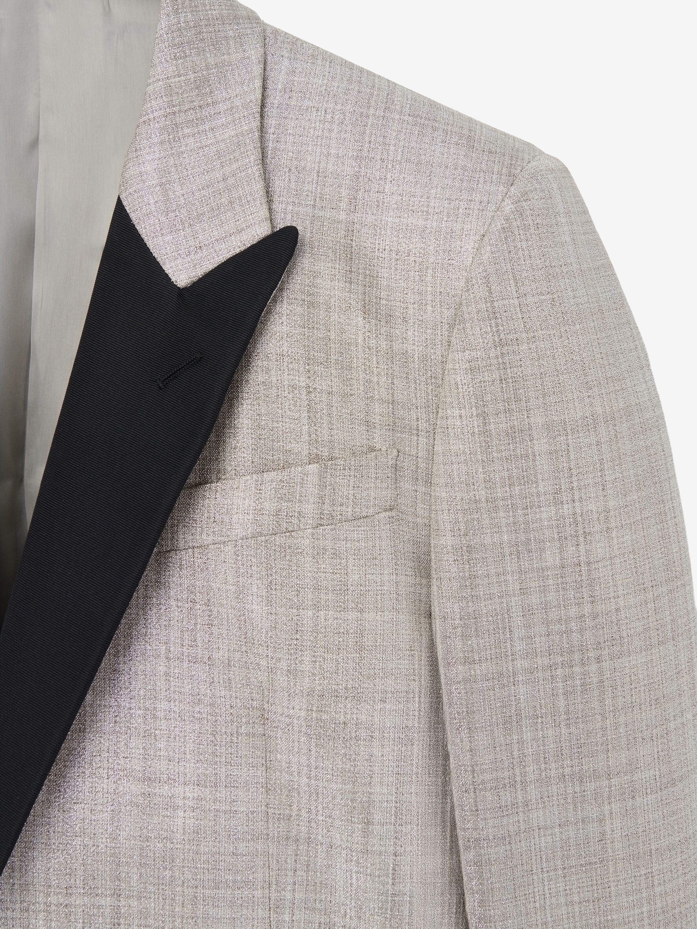 Men's Metallic Single-breasted Jacket in Pale Gold in 83% Viscose, 17% Metalic Polyester | Alexander McQueen - image 3