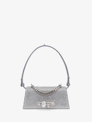 Women's Jewelled Shoulder Mini in Silver-finish | McQueen US