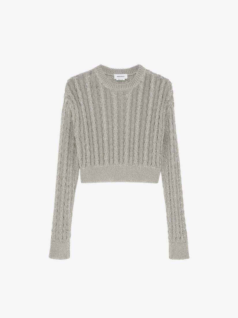 Metallic Cable Knit Jumper | Alexander McQueen - image 1