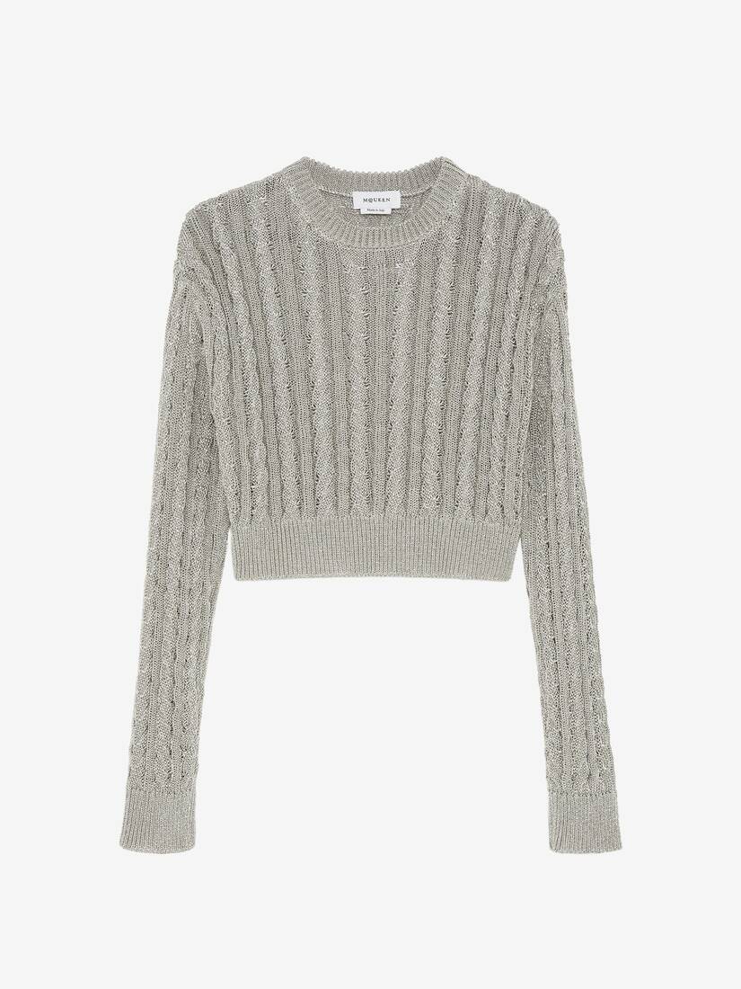 Metallic Cable Knit Jumper | Alexander McQueen - image 1