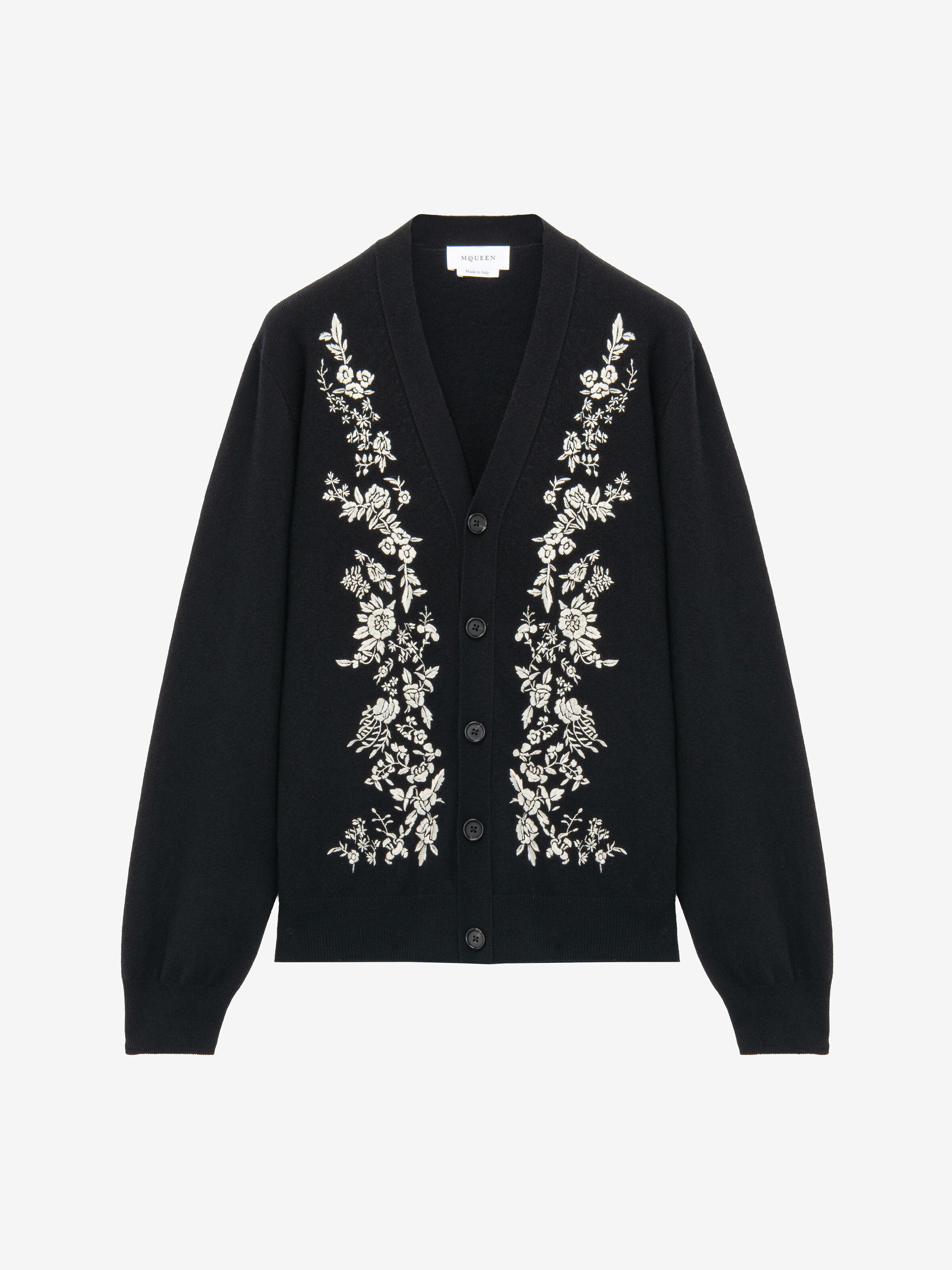 花卉刺绣开衫 in 100% 羊毛 | Alexander McQueen - image 1