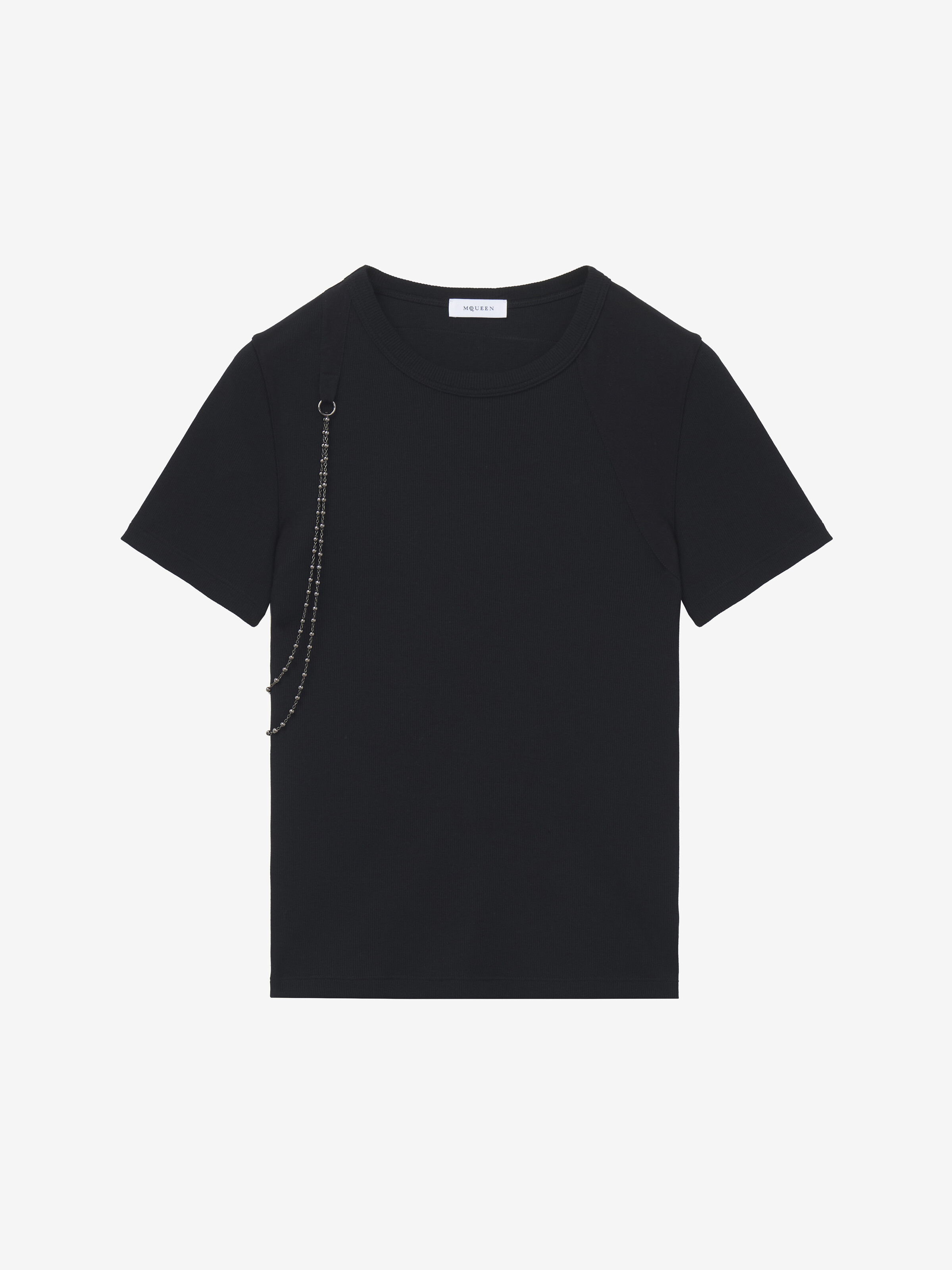 链条背带T恤 in  棉,  氨纶 | Alexander McQueen - image 1