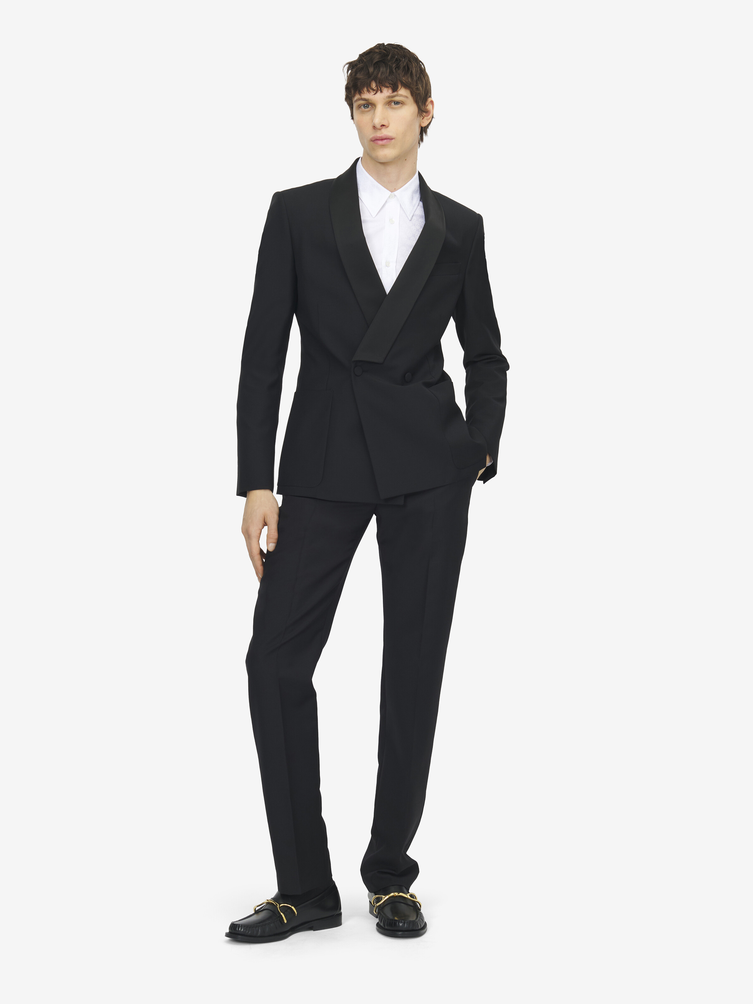 Veste de smoking à double boutonnage pour Homme en Noir in 75% Laine, 25% Mohair | Alexander McQueen - image 2