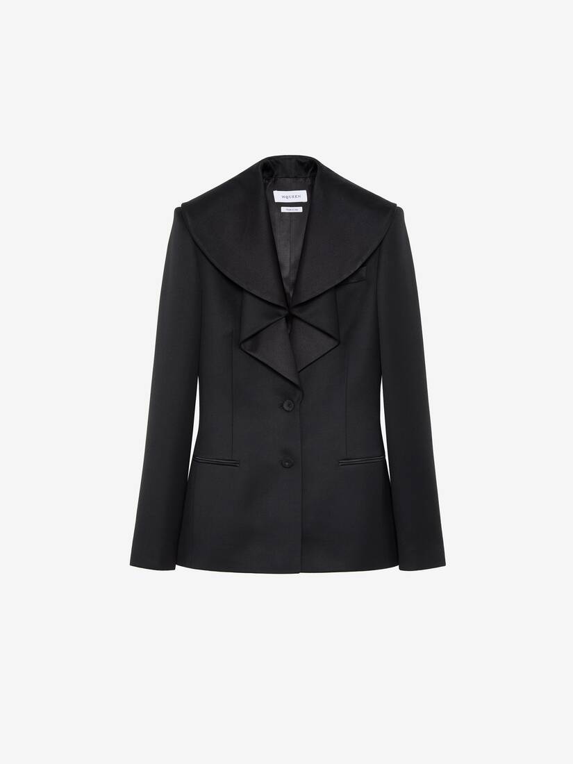 Waterfall Collar Single-breasted Jacket | Alexander McQueen - image 1