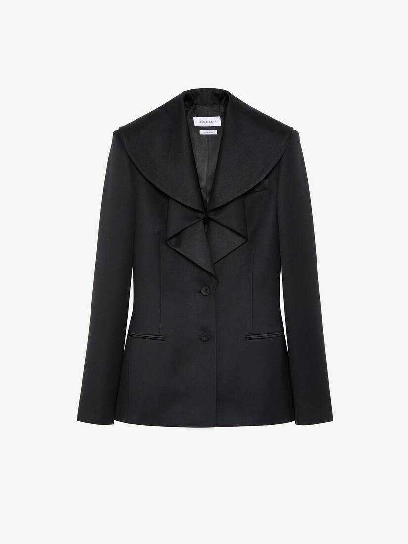 Waterfall Collar Single-breasted Jacket | Alexander McQueen - image 1