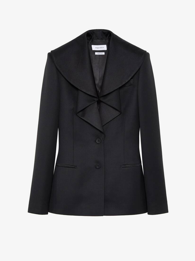 Giacca monopetto con colletto a cascata | Alexander McQueen - image 1