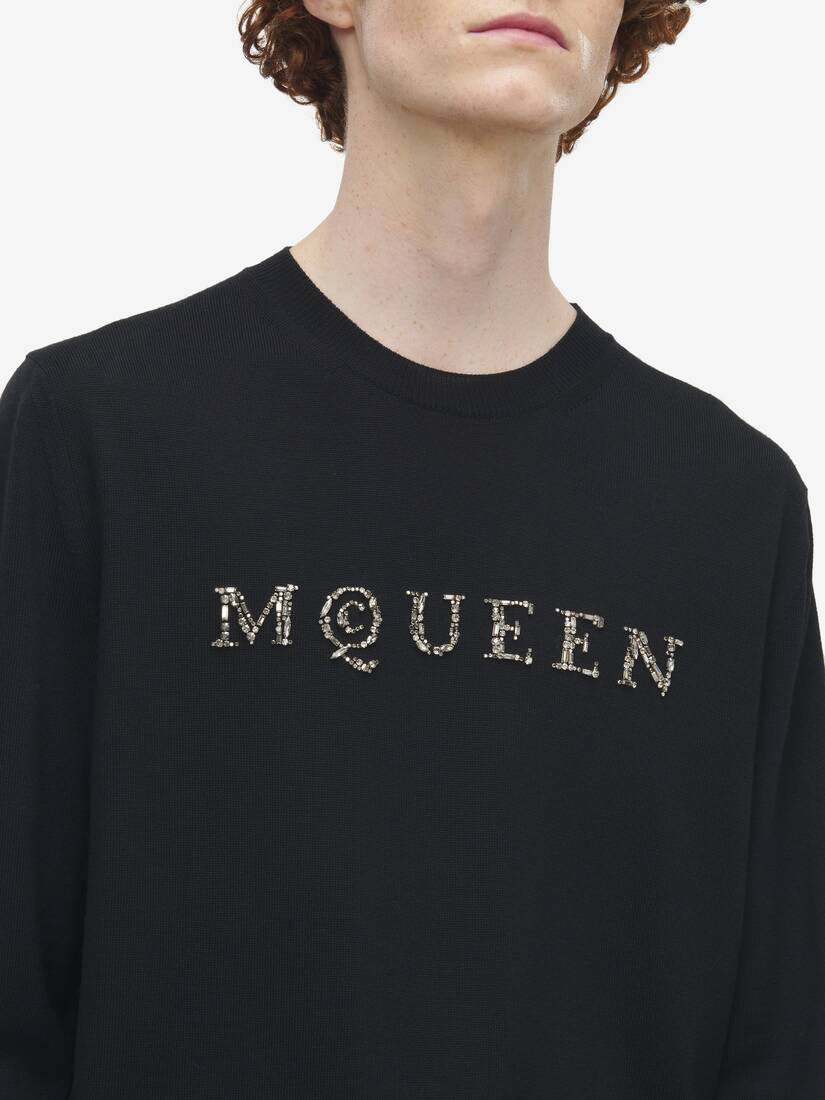 Pullover mit McQueen Logo aus Spiegelkristallen | Alexander McQueen - image 5