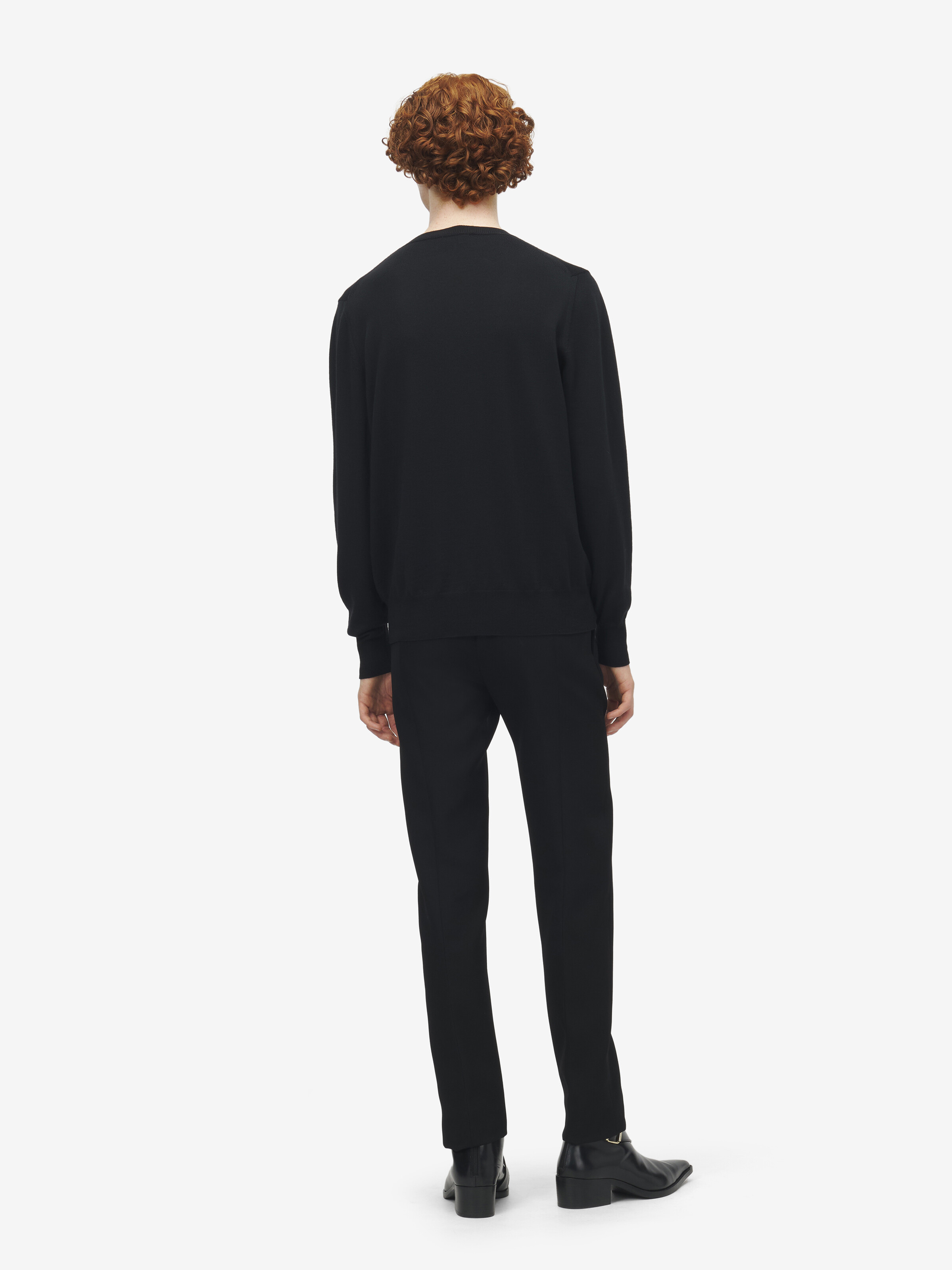 Men's Mirror McQueen Logo Jumper in Black in 100% Wool | Alexander McQueen - image 5