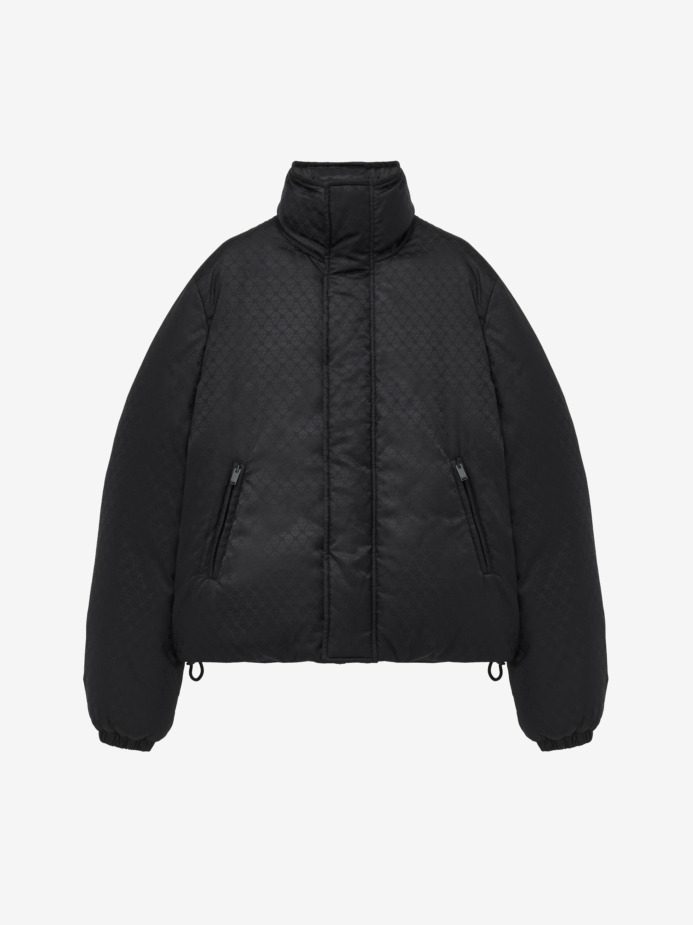 Men's Skull Jacquard Puffer Jacket in Black in 100% Polyamid | Alexander McQueen - image 1