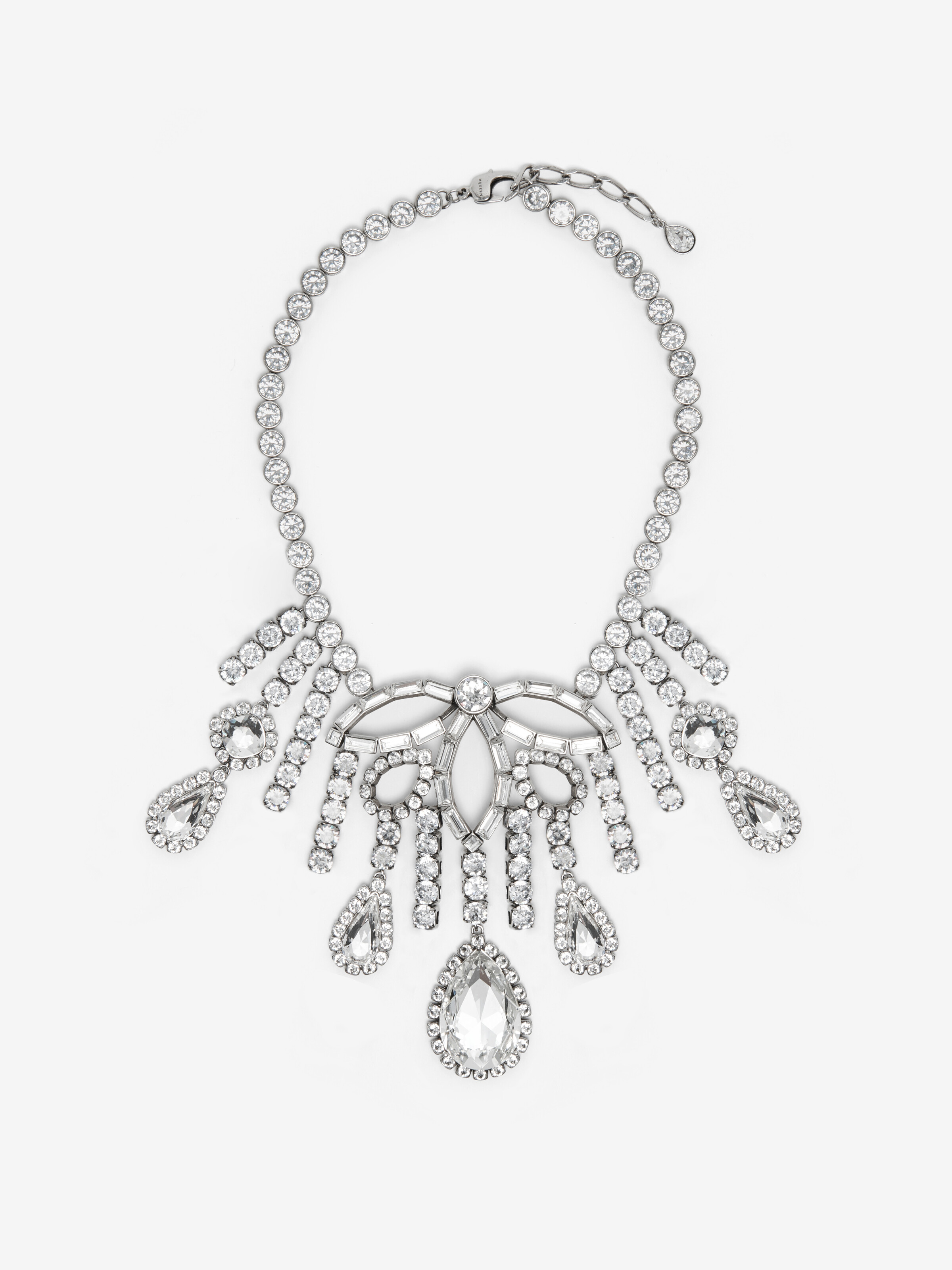 Women's Chandelier Necklace in Antique Silver in Brass | Alexander McQueen - image 1