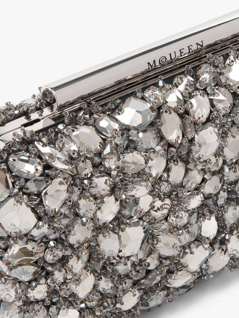 Crystal Embroidery T-Bar Box Clutch