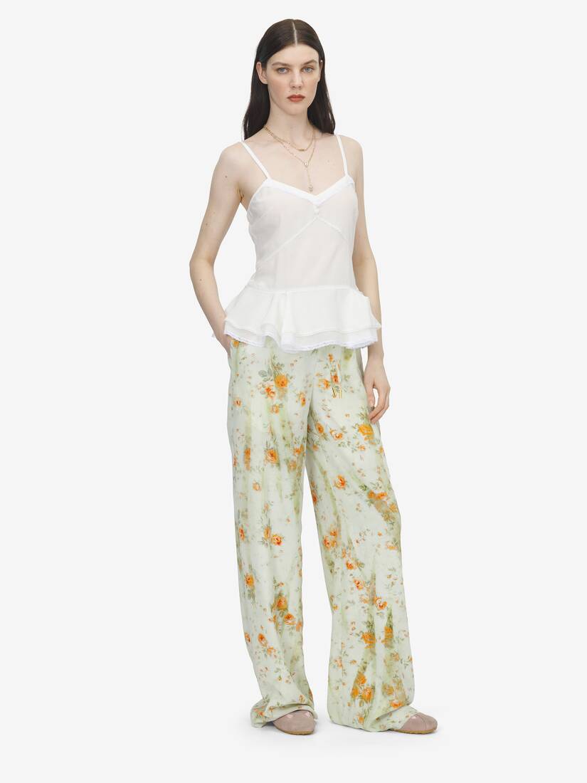 桑蚕丝腰饰裙摆吊带上衣 | Alexander McQueen - image 2