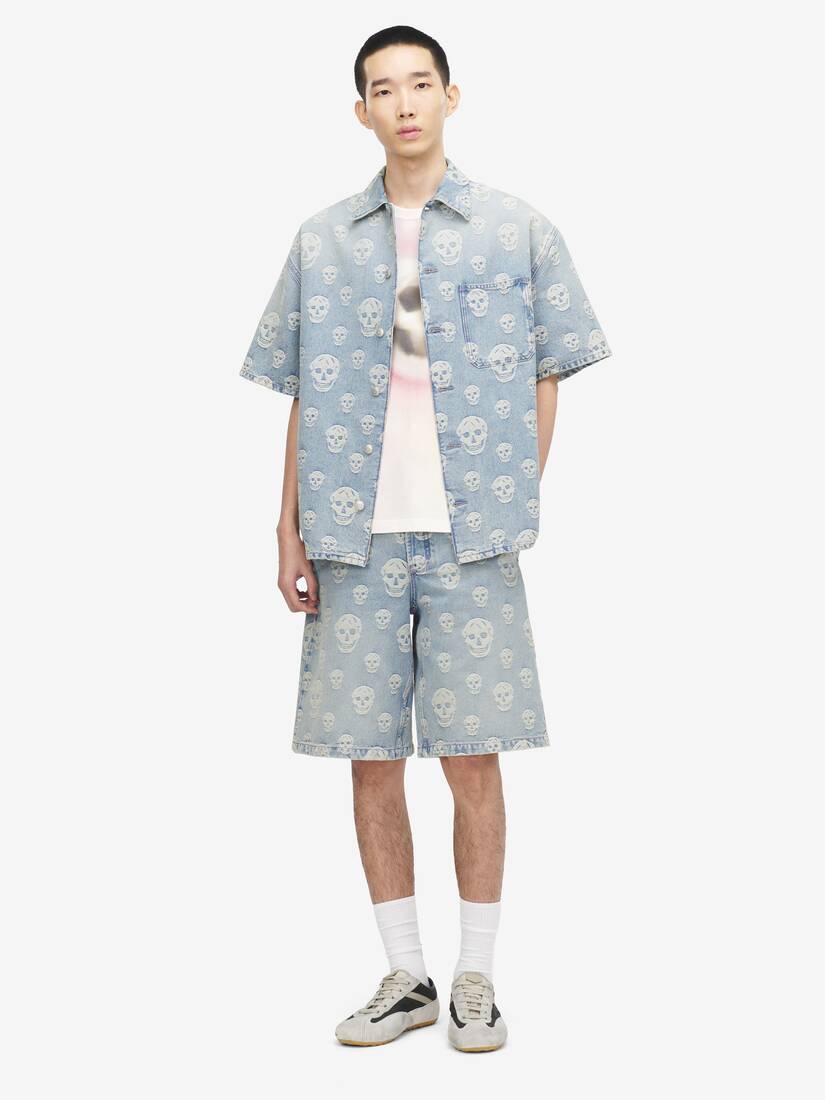 Skull Jacquard Denim Shirt | Alexander McQueen - image 2