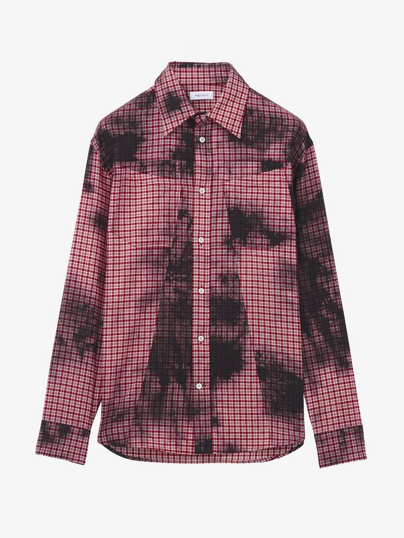 Flannel Check Tie-Dye Shirt | Alexander McQueen - image 1