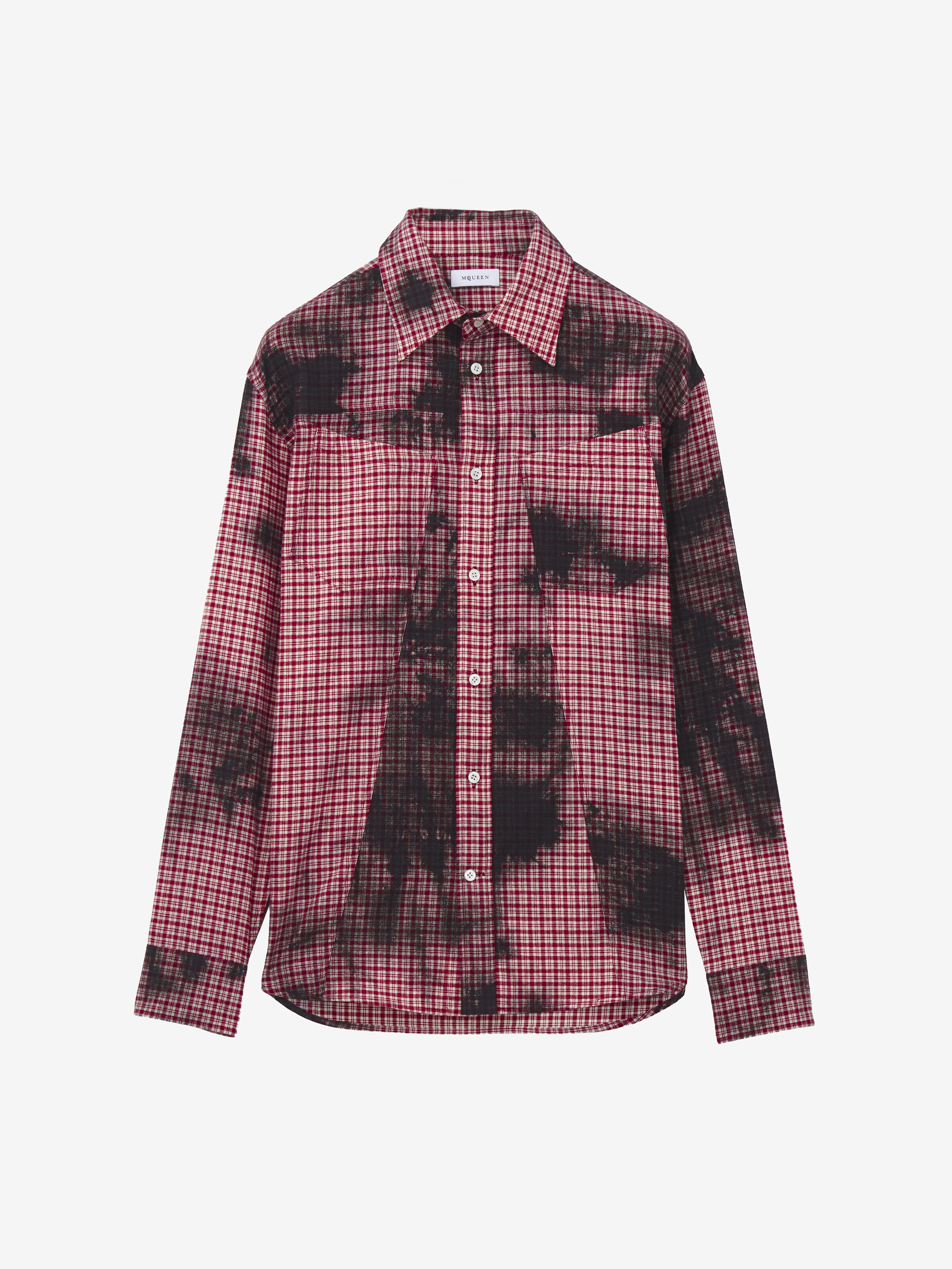 Chemise en flanelle dégradée à carreaux pour Homme en Noir/Rouge in 100% Coton | Alexander McQueen - image 1