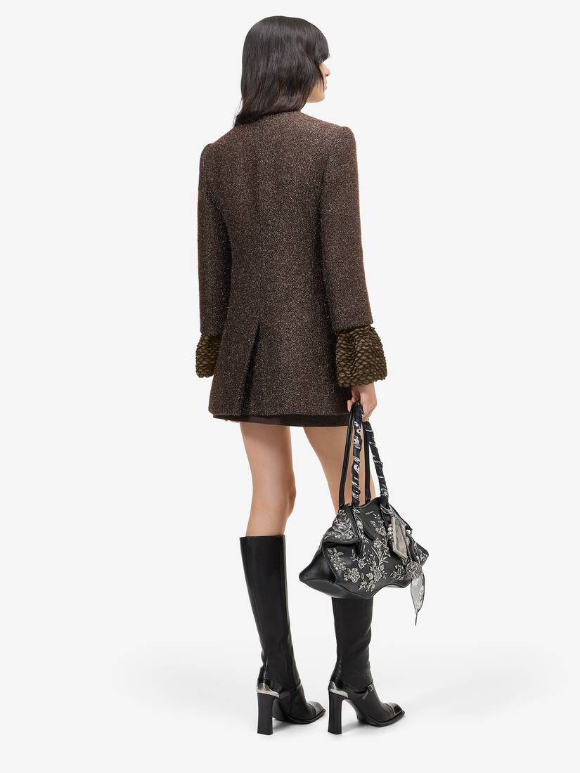 Metallic Tweed Coat | Alexander McQueen - image 4