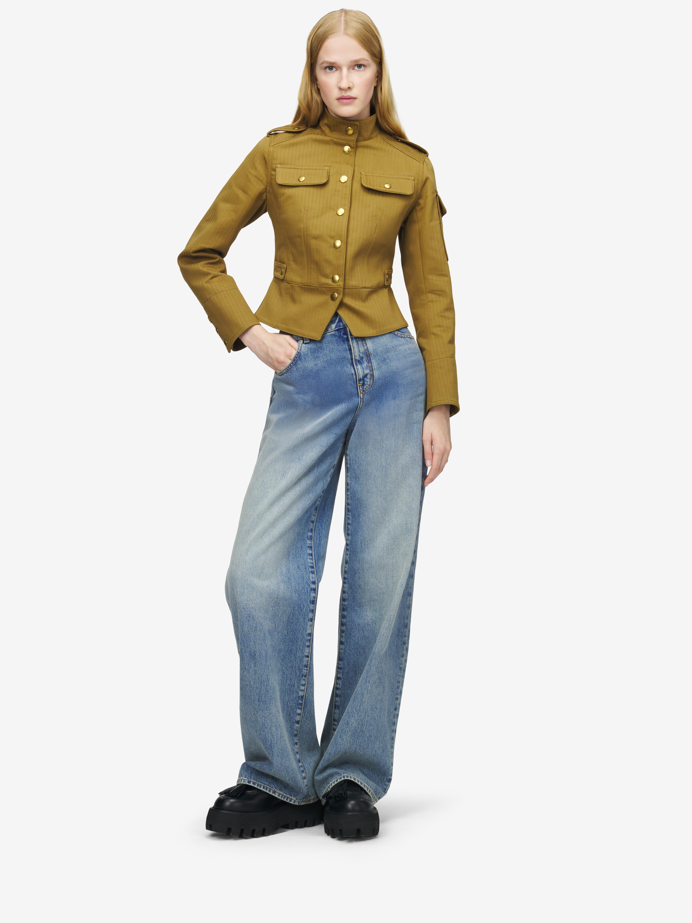 Veste utilitaire à basque pour Femme en Brun Tanné in 100% Coton | Alexander McQueen - image 2