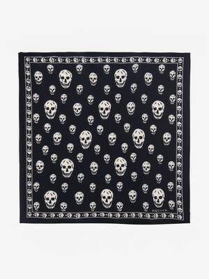や*の様 Alexander McQueen skull scarf archi Women's Pleated Skull Scarf in Black/Ivory | McQueen US