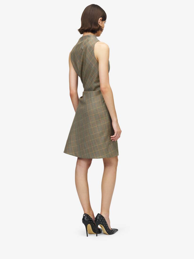 Asymmetrisches Minikleid im Country-Karo