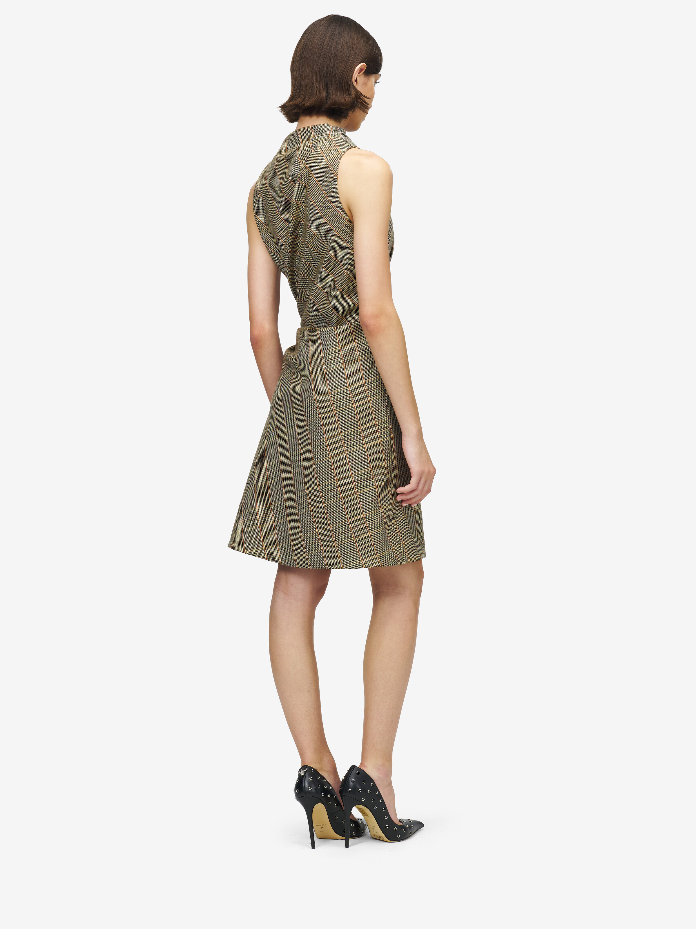 Asymmetrisches Minikleid im Country-Karo