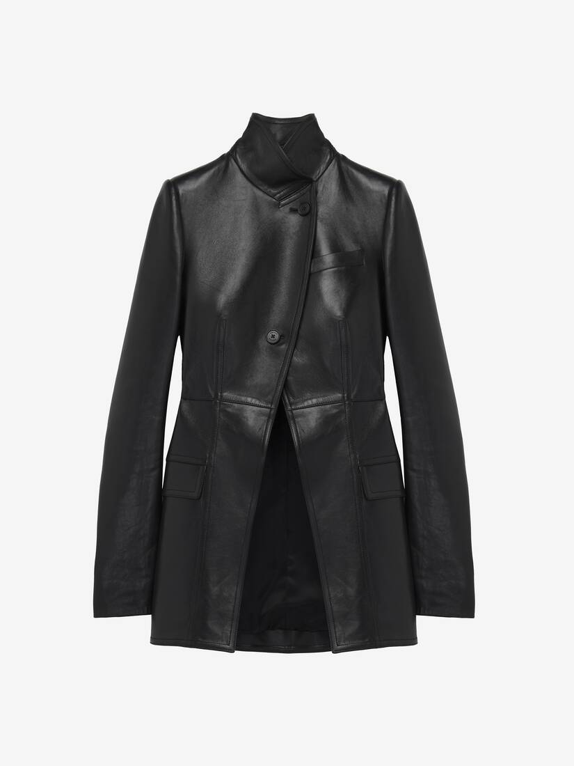 Veste en cuir à découpe | Alexander McQueen - image 1