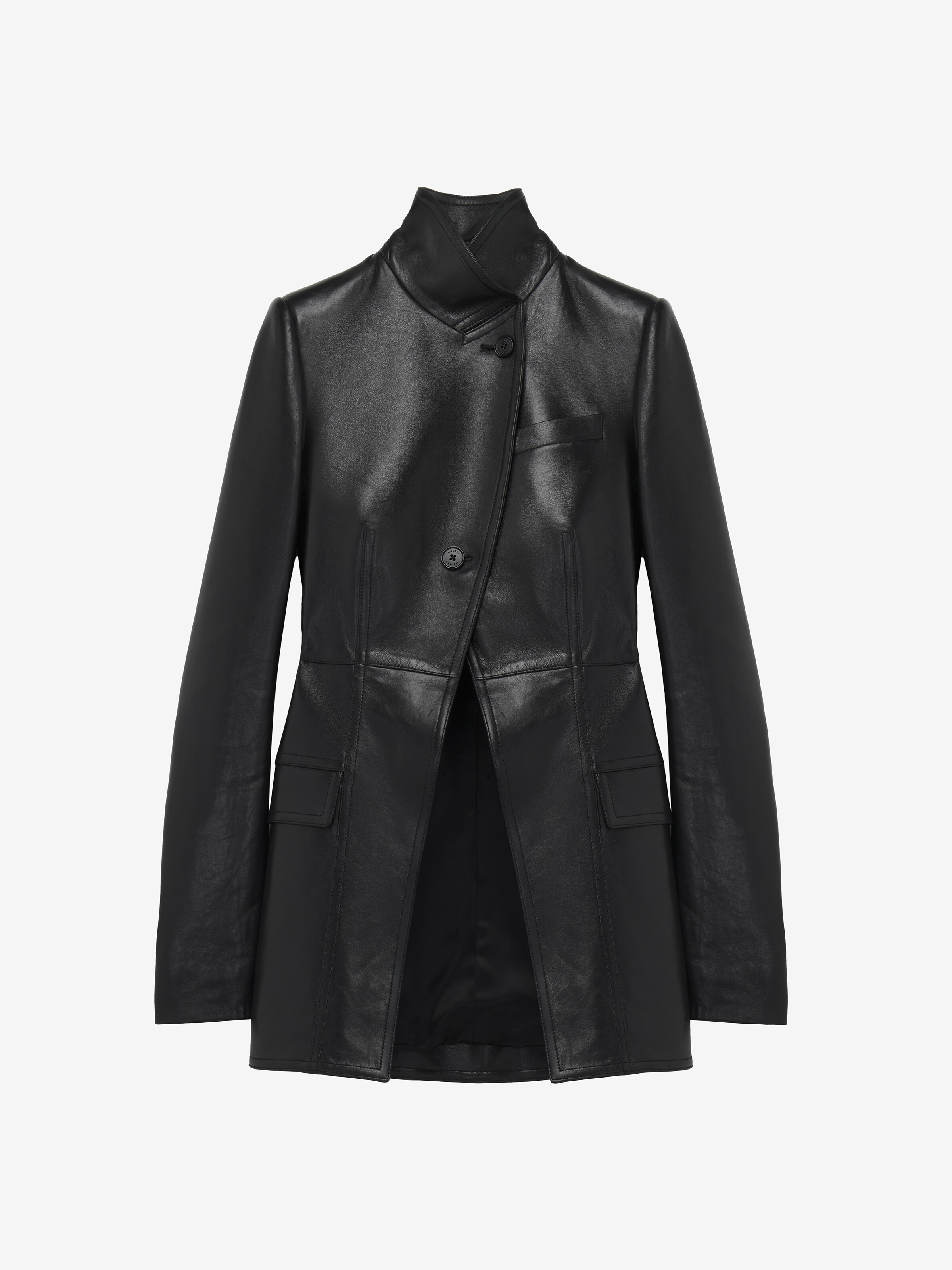 Women's Cutaway Leather Jacket in Black in Lamb Leather | Alexander McQueen - image 1