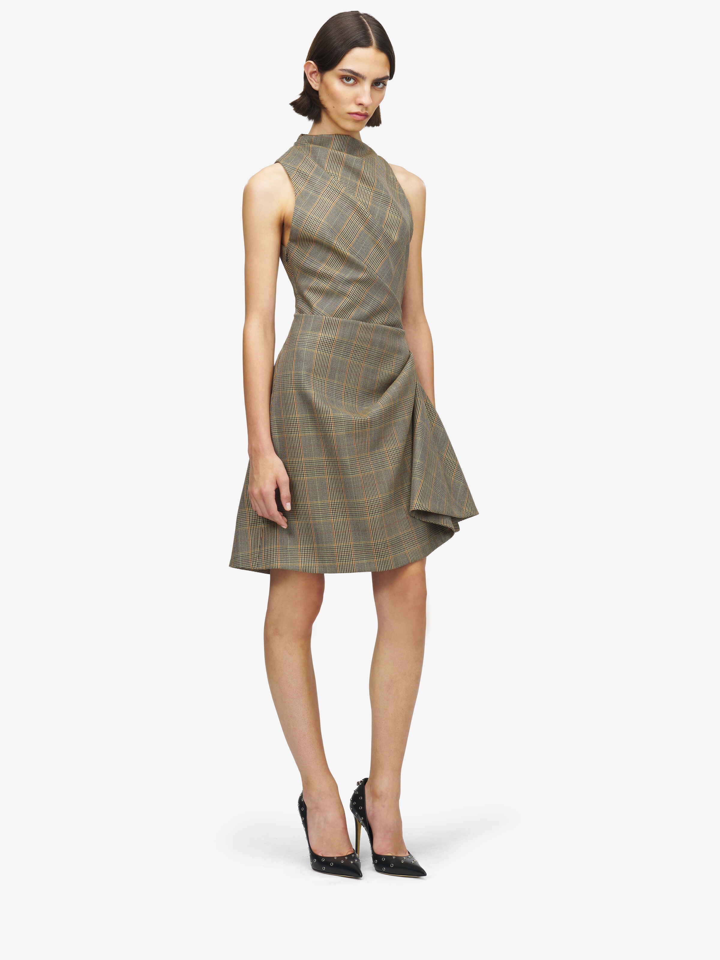 Asymmetrisches Minikleid im Country-Karo