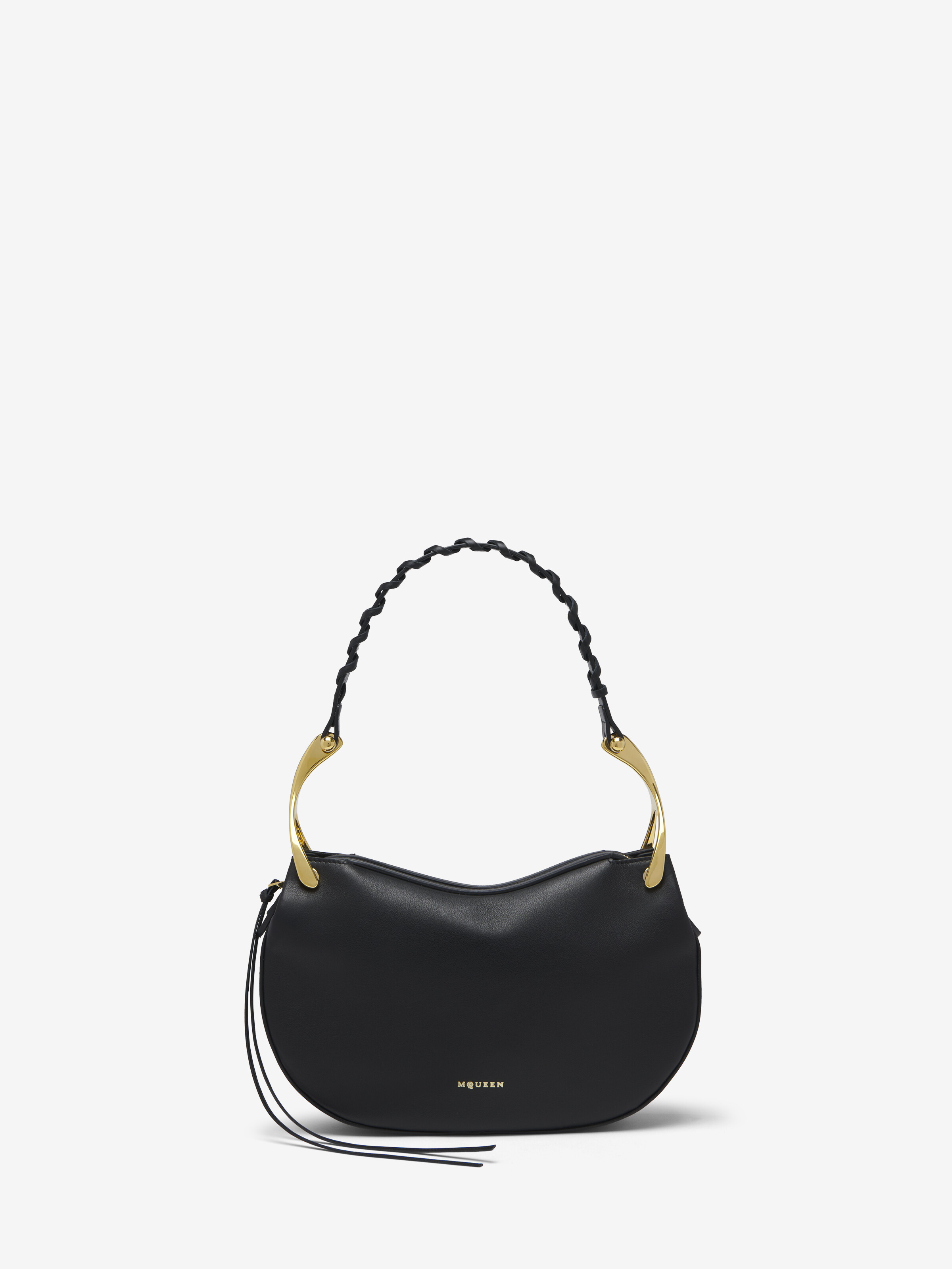 Borsa Wishbone a spalla da Donna in Nero in Pelle di vitello | Alexander McQueen - image 1