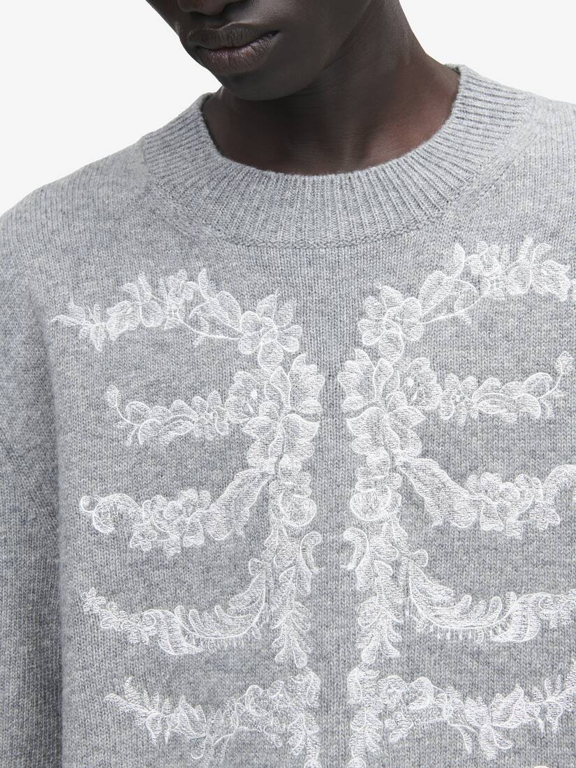 Lace Ribcage Embroidery Jumper | Alexander McQueen - image 5