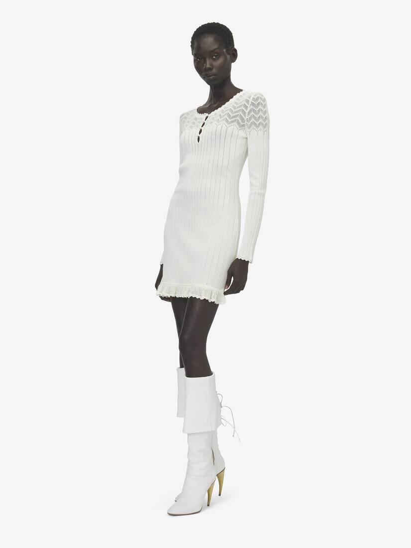Pointelle Knit Mini Dress | Alexander McQueen - image 3