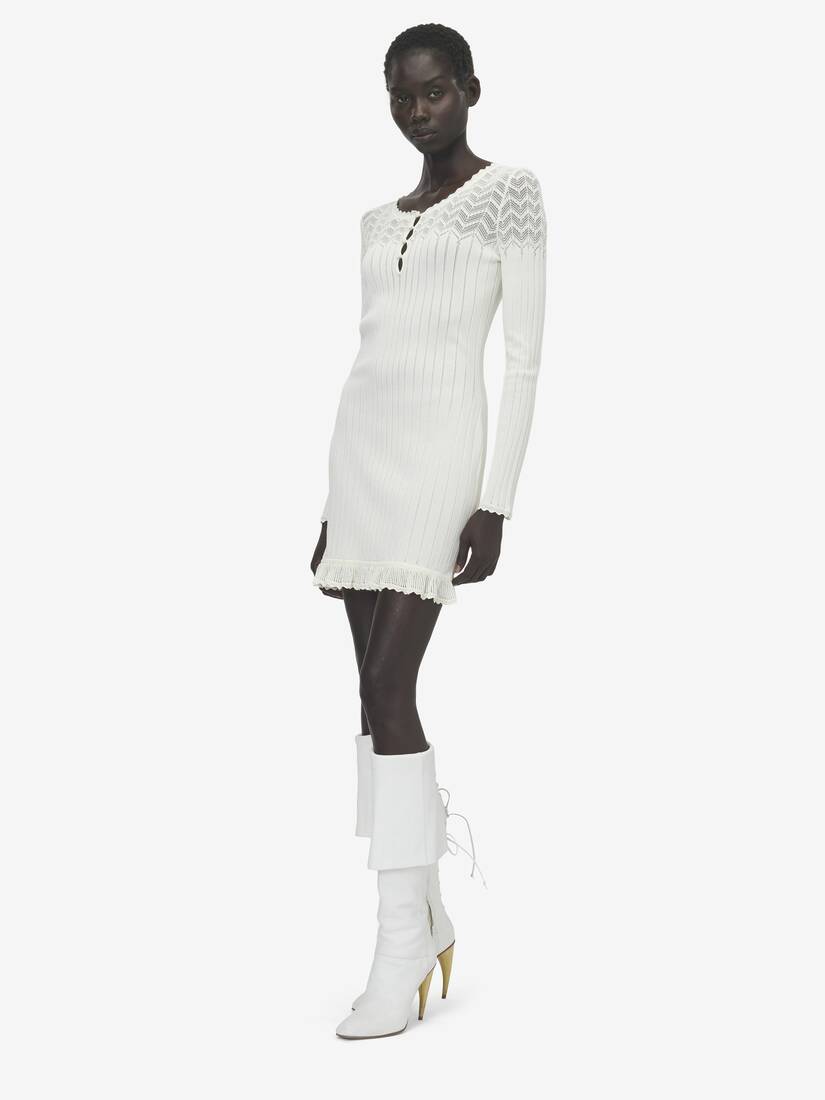 Pointelle Knit Mini Dress | Alexander McQueen - image 3