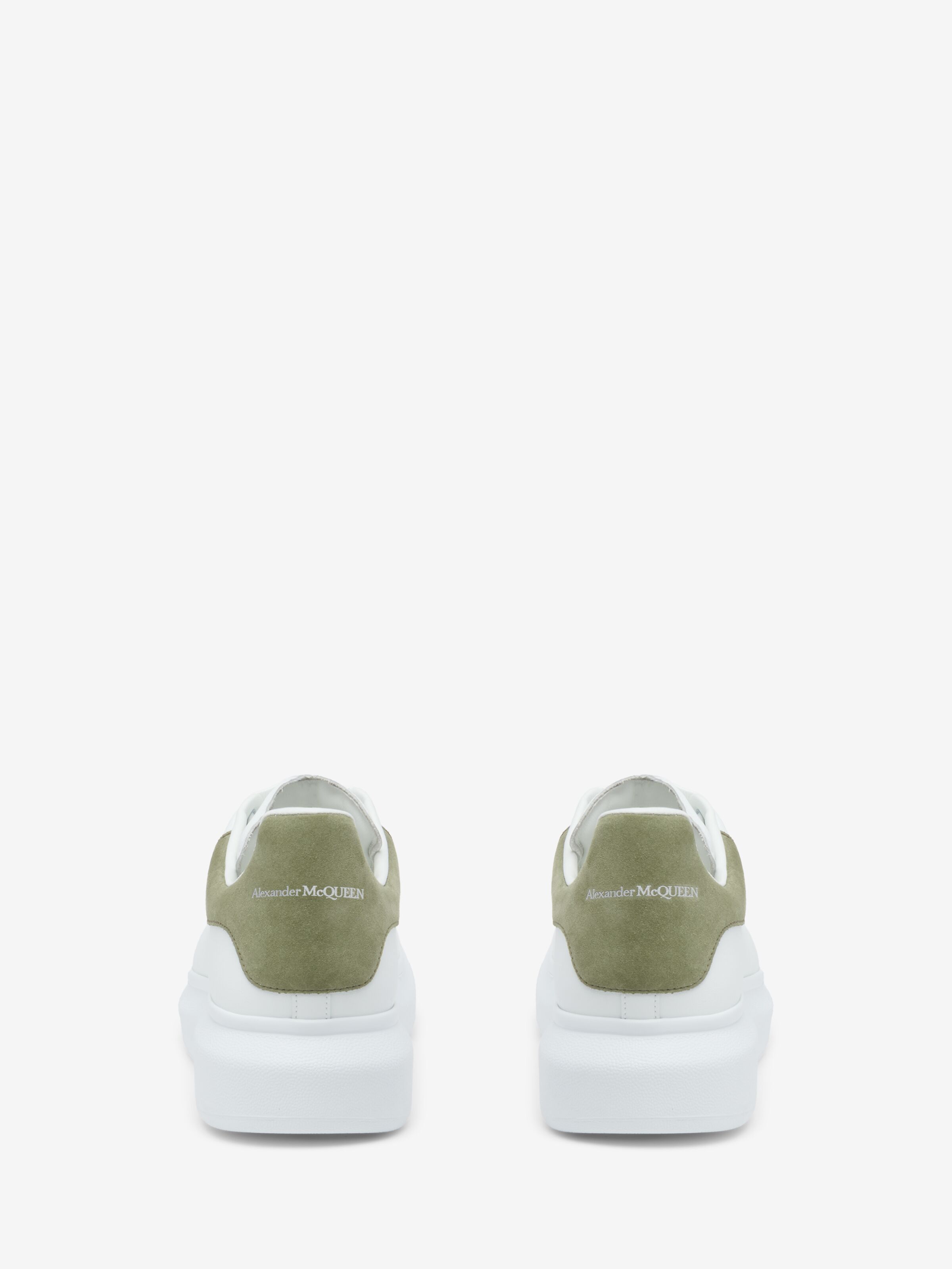Men's Oversized Sneaker in White/Green in Calf Leather | Alexander McQueen - image 3
