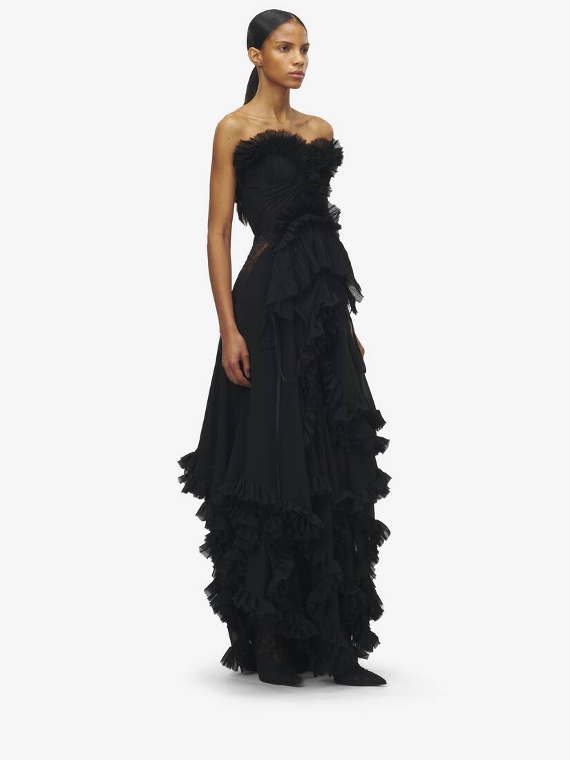 Ruffled Evening Dress