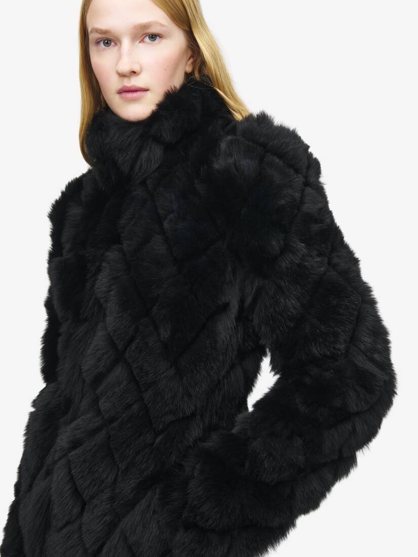 Shearling Jacke mit gestepptem Effekt