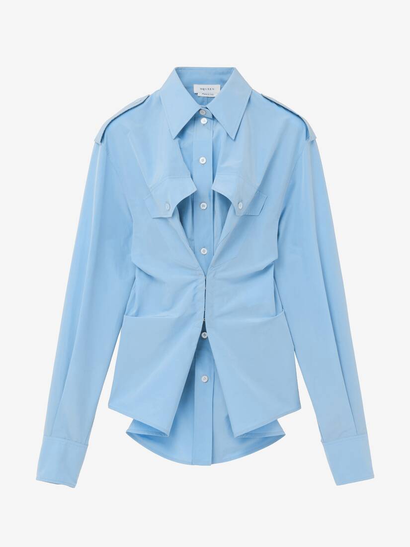 Langärmliges Hemd mit Raffungen | Alexander McQueen - image 1