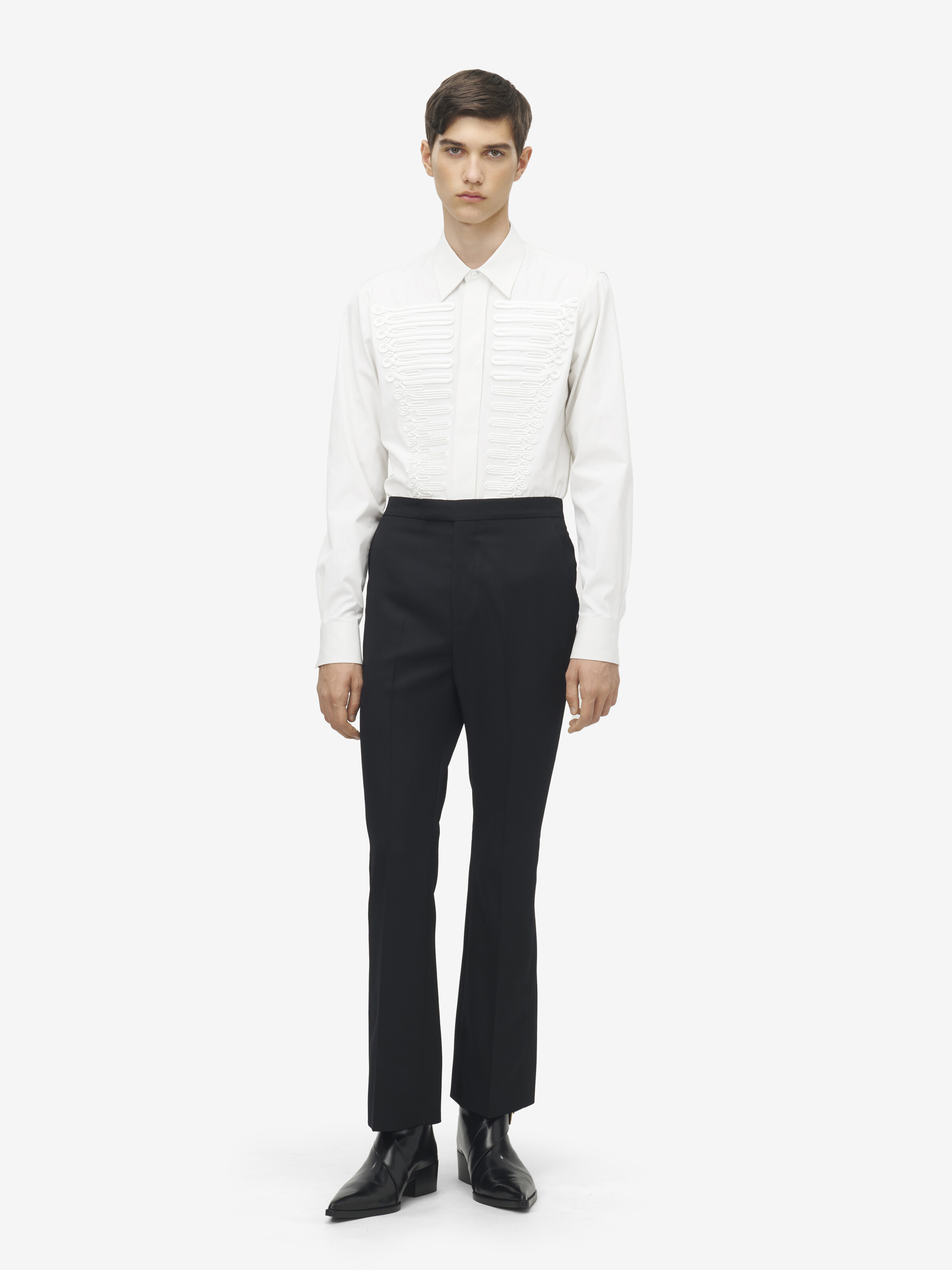 Men's Wool Gabardine Tailored Trousers in Black in 100% Wool | Alexander McQueen - image 1
