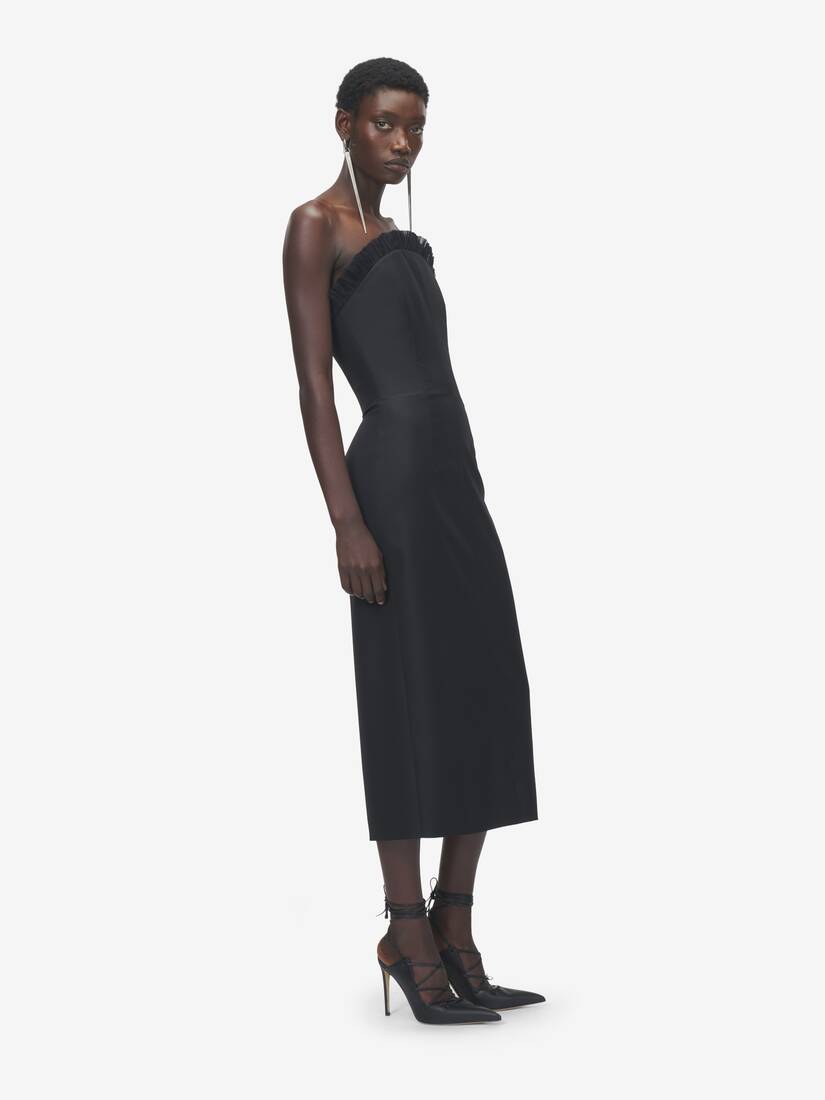 Crepon Trim Evening Dress | Alexander McQueen - image 3