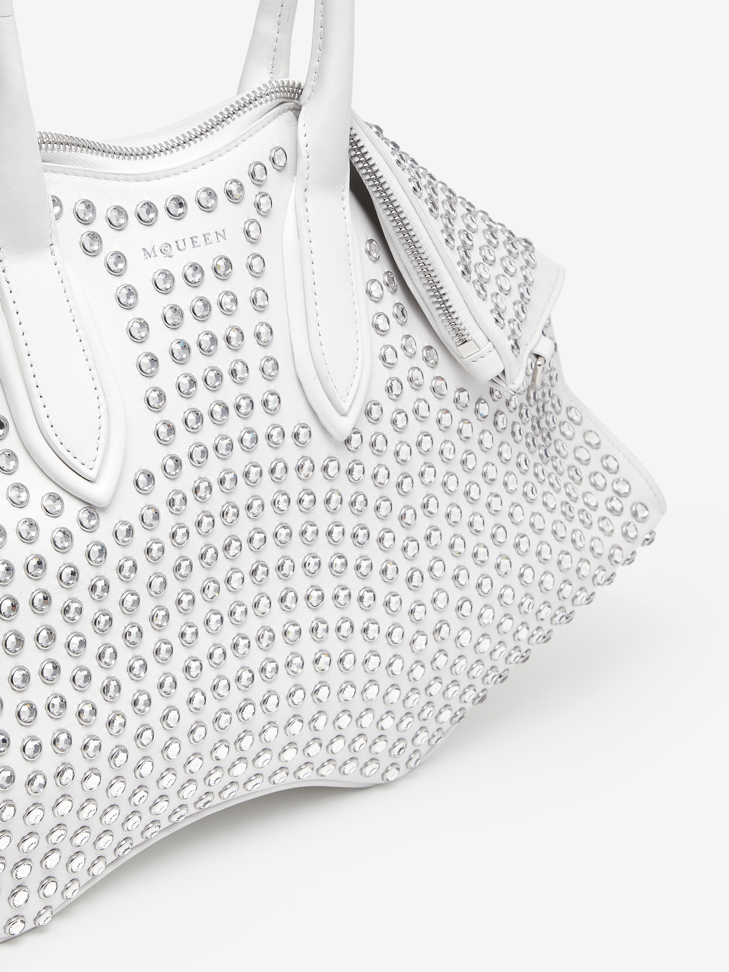Women's Manta Bag in White in Calf Leather | Alexander McQueen - image 5