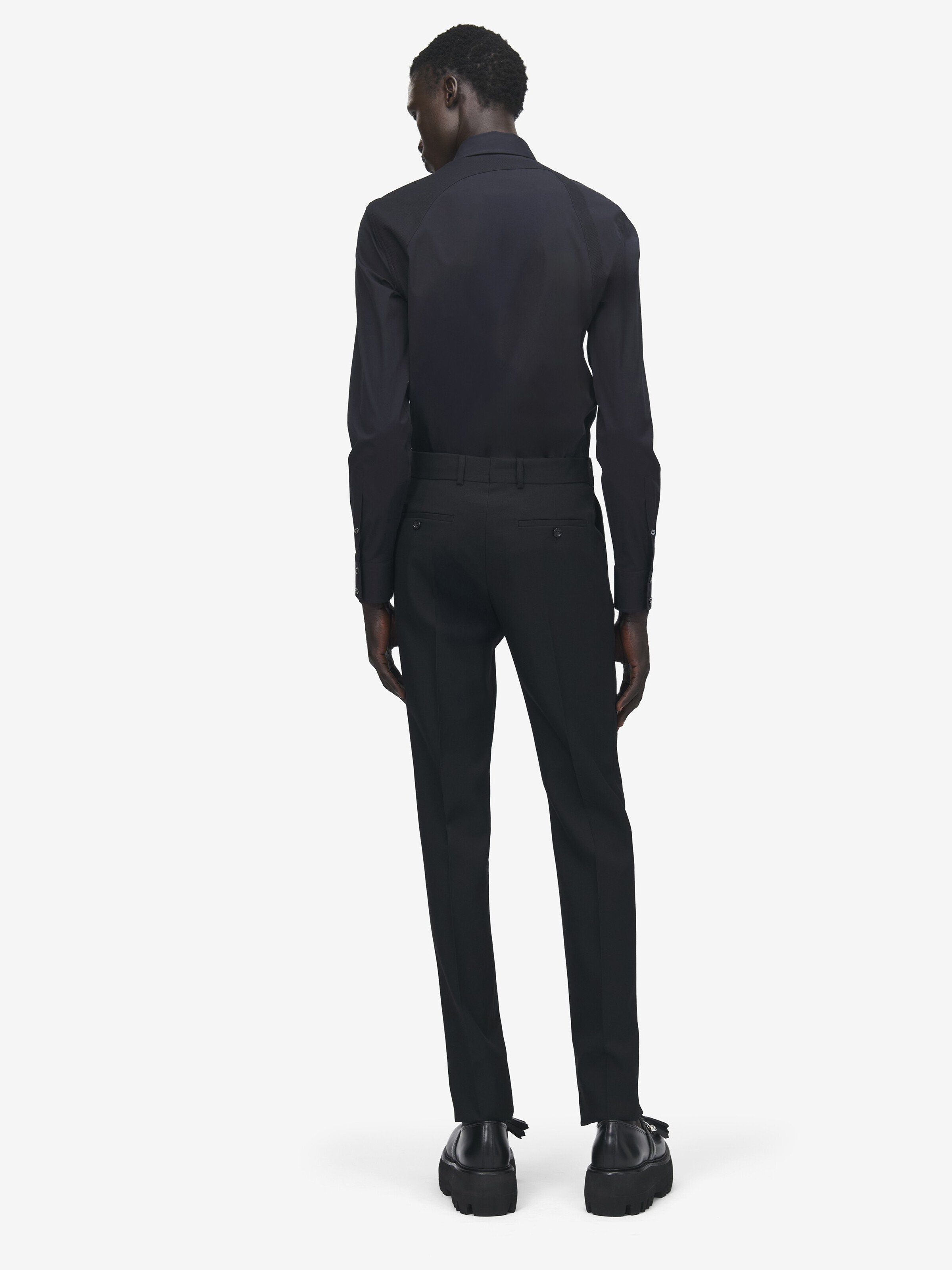 Men's Harness Shirt in Black in Fabric: 97% Cotton, 3% Elastane, Details: 100% Cotton | Alexander McQueen - image 4